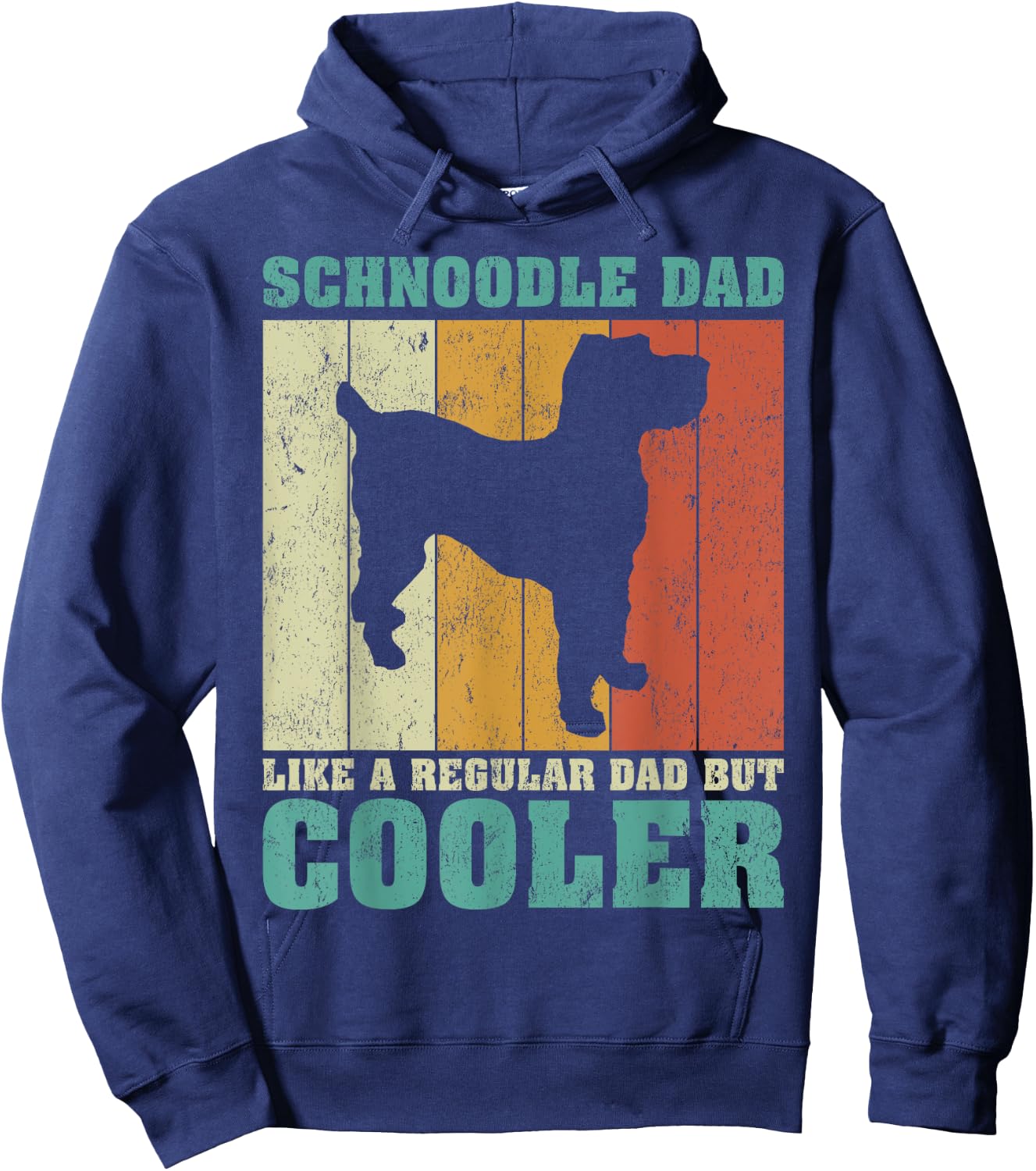 Vintage Retro Schnoodle Dad Like A Regular Dad Father's Day Hoodie - Hoodie | Navy
