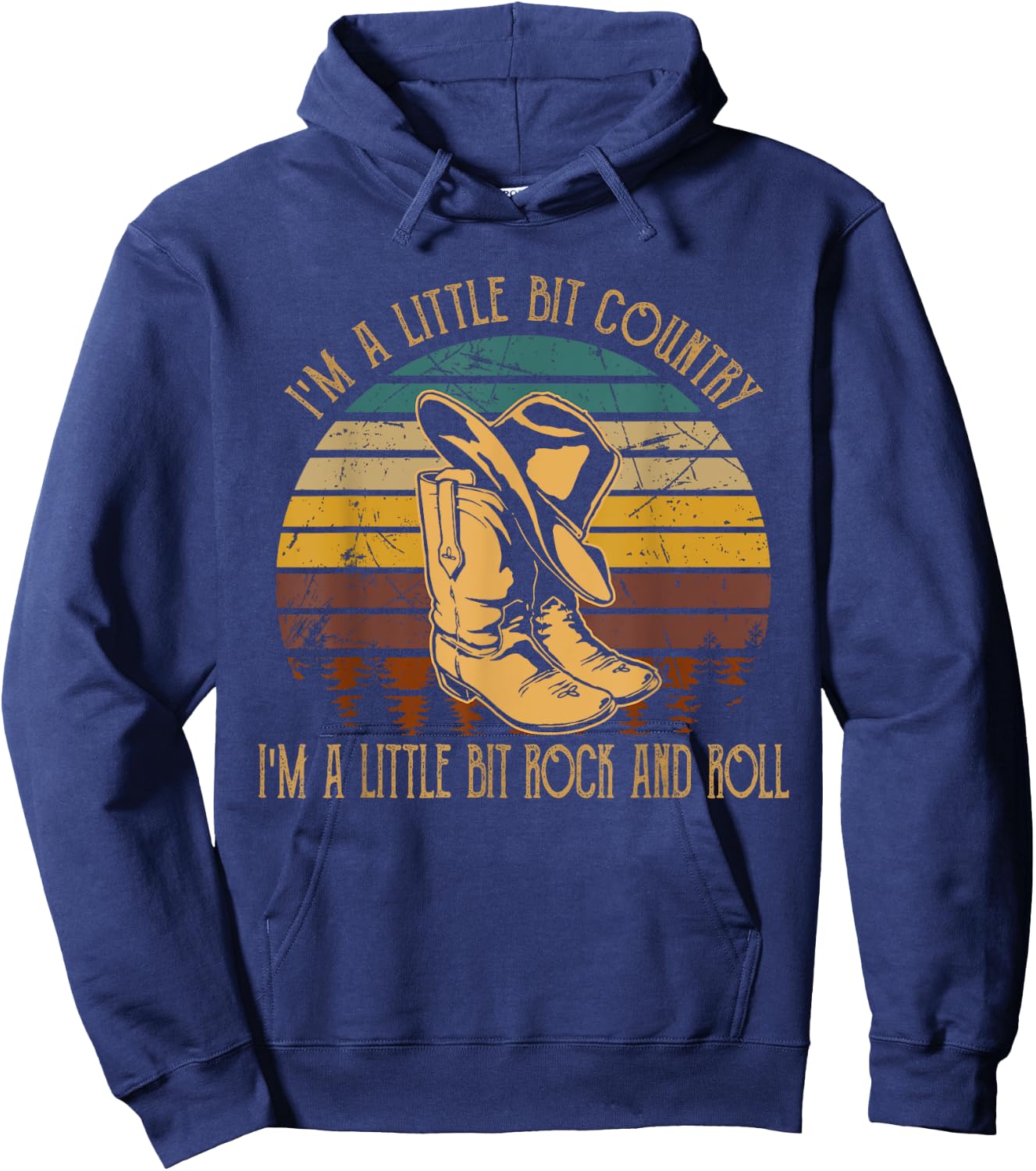 I'm A Little Bit Country, I'm A Little Bit Rock And Roll Hoodie - Hoodie | Navy