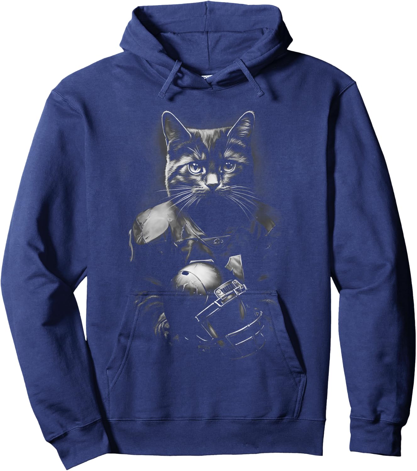 Cool Cat Football Season Funny Football Accessories Cat Hoodie - Hoodie | Navy