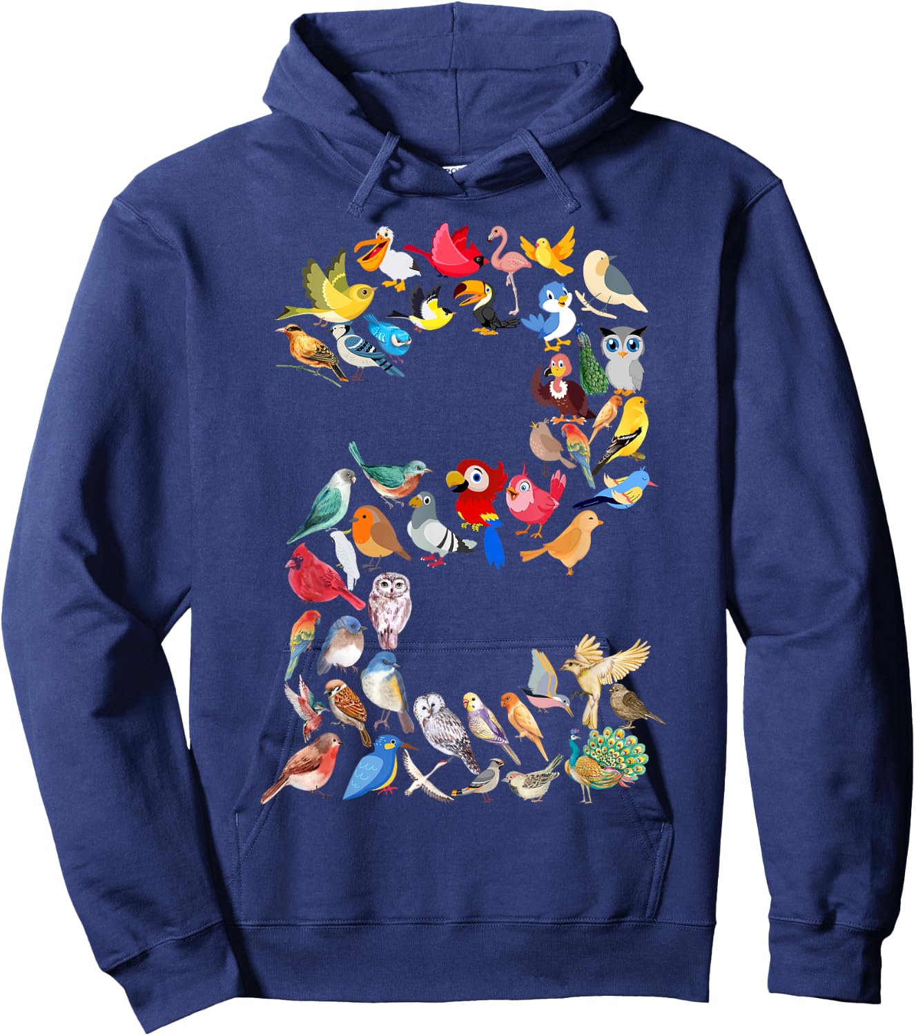 Toddler 2nd Birthday Birds Themed 2 Year Old Kids Bird Lover Hoodie - Hoodie | Navy