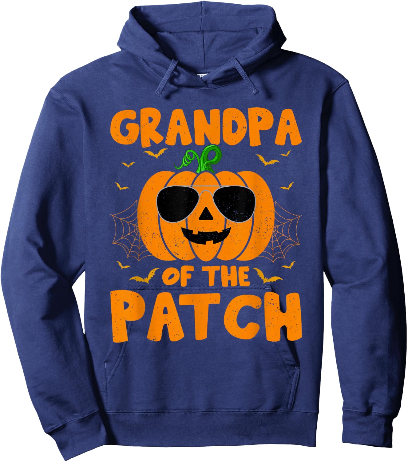 Pumpkin Grandpa Of The Patch Family Group Costume Halloween Hoodie - Hoodie | Navy