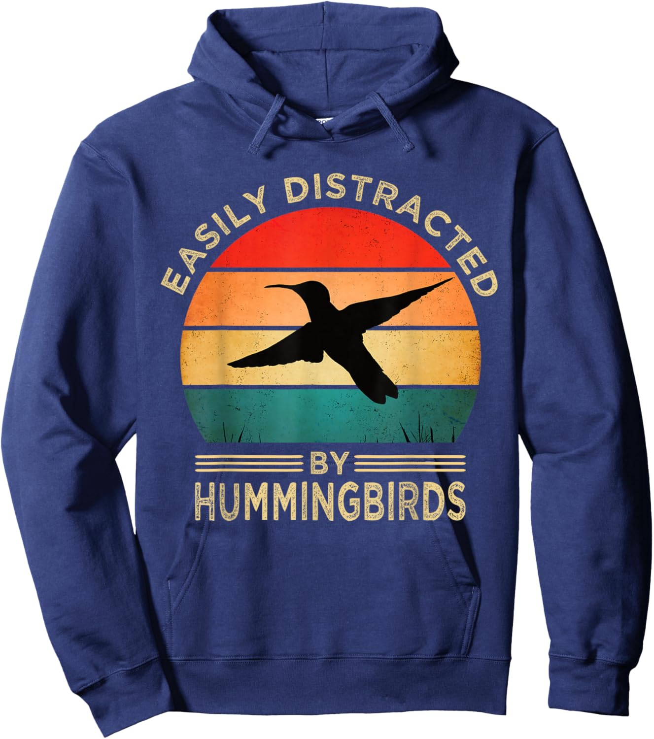 Easily Distracted By Hummingbirds Hoodie - Hoodie | Navy