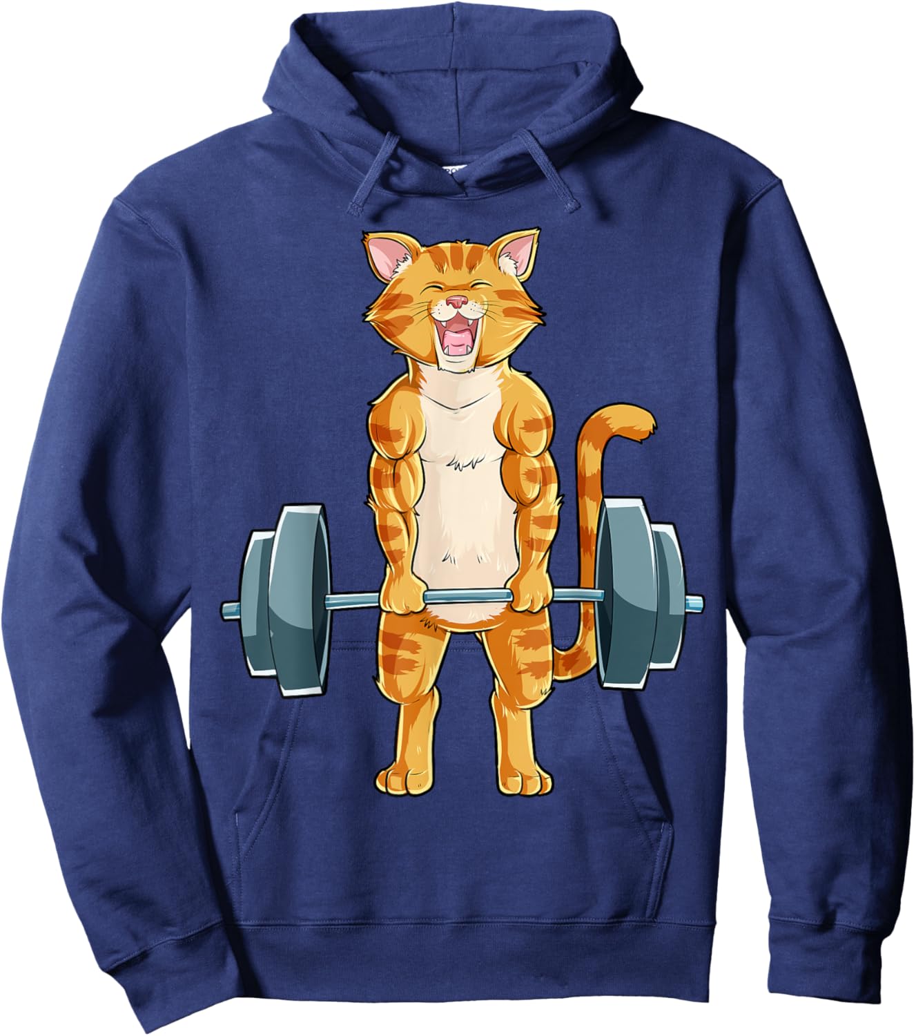Cat Weightlifting Powerlifting Deadlift Fitness Gym Workout Men Women Girls Kids Hoodie - Hoodie | Navy