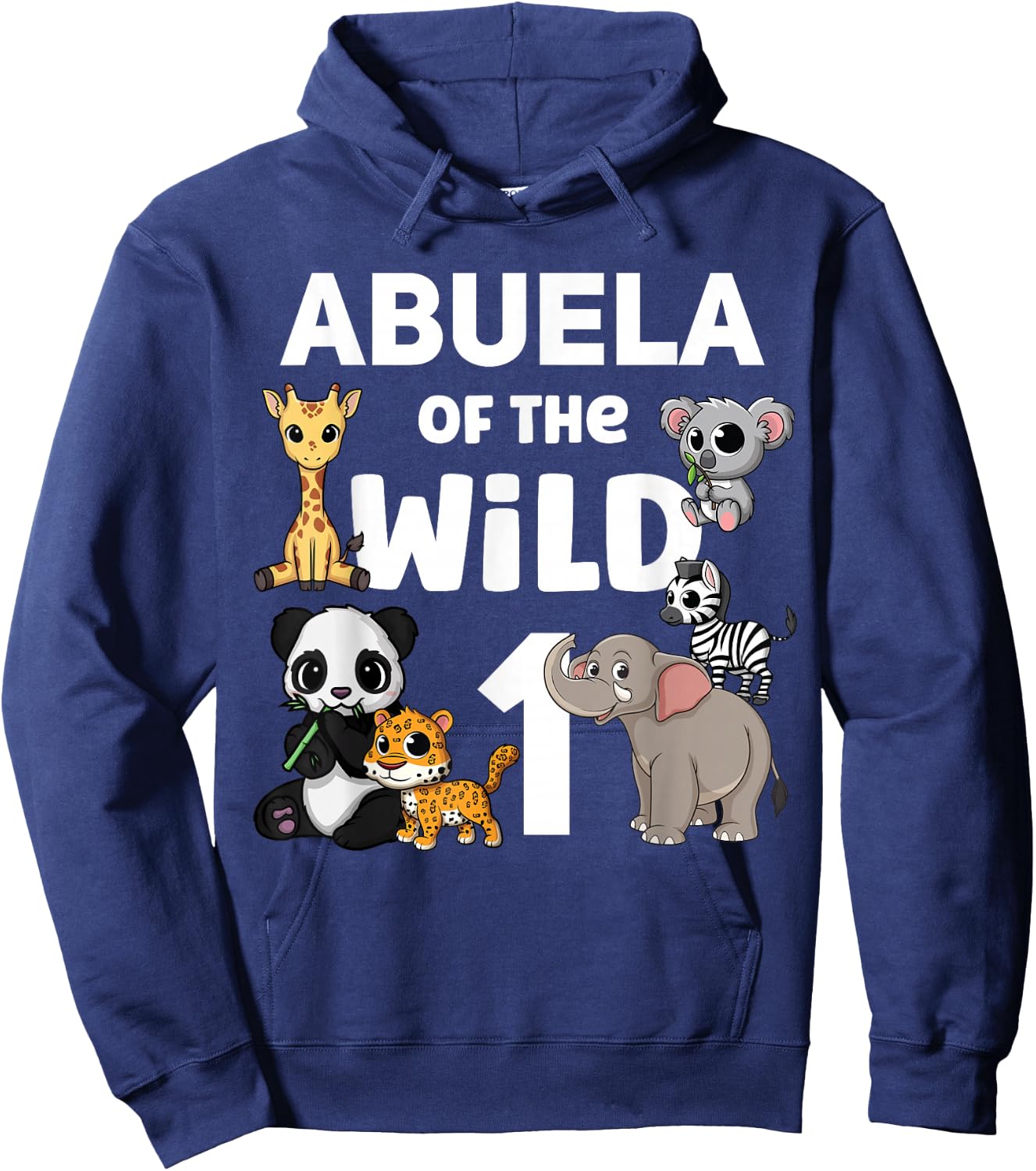 Abuela of the Wild One Zoo 1st Birthday Party Safari Jungle Hoodie - Hoodie | Navy