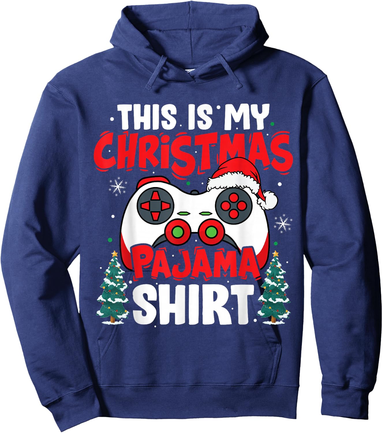 This is My Christmas Pajama Video Game Gamer Boys Teens Hoodie - Hoodie | Navy