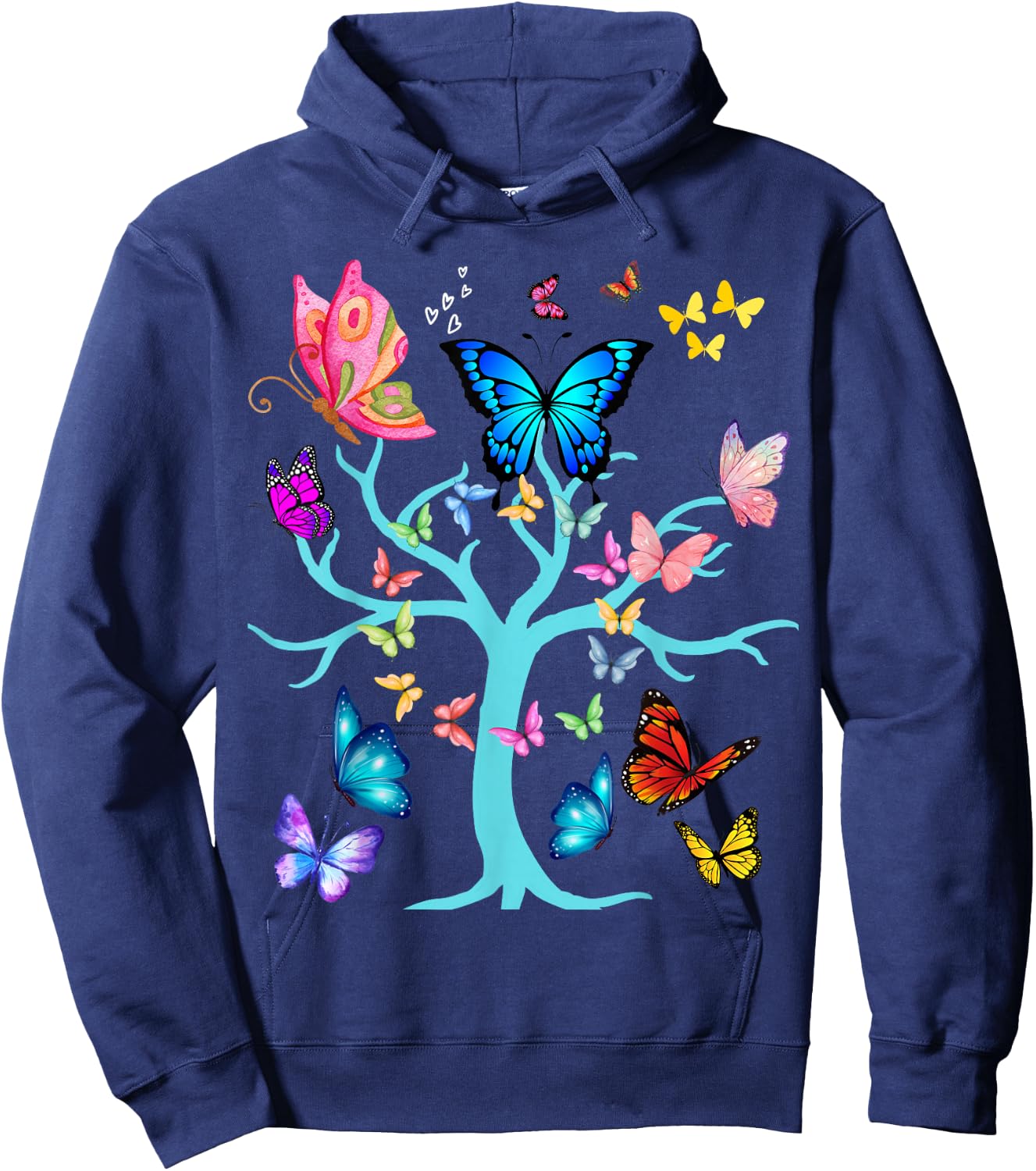 Butterfly Lovers Butterflies Circle Around The Tree Design Hoodie - Hoodie | Navy