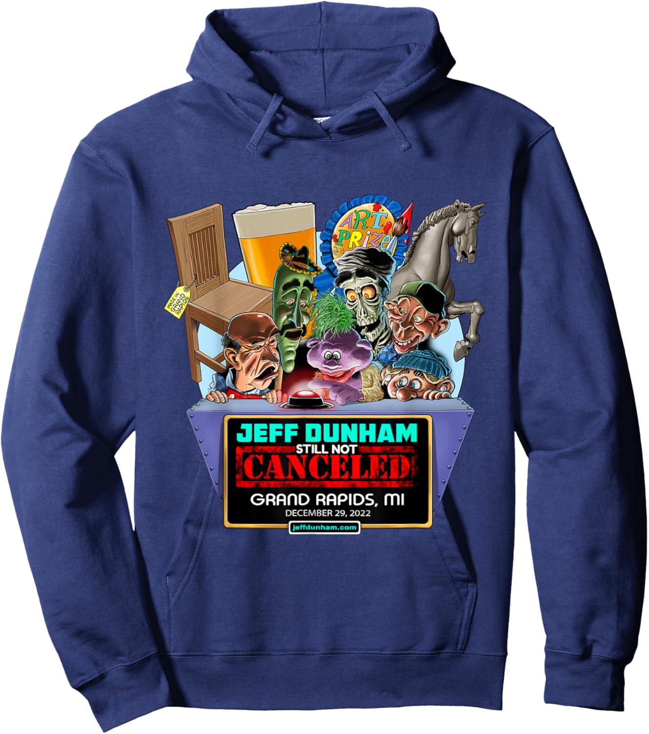 Jeff Dunham Grand Rapids, MI (2022) Hoodie - Hoodie | Navy