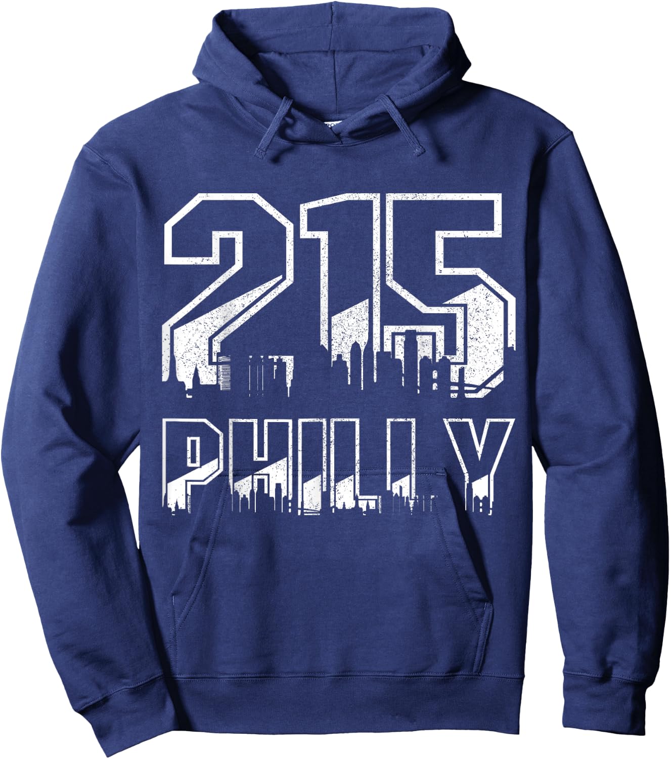Philadelphia Pennsylvania Philly 215 Area Code Pride Skyline Hoodie - Hoodie | Navy