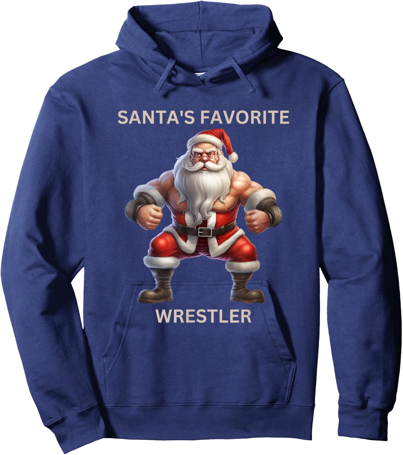 Christmas Wrestling Gift Santa's Favorite Wrestler Hoodie - Hoodie | Navy