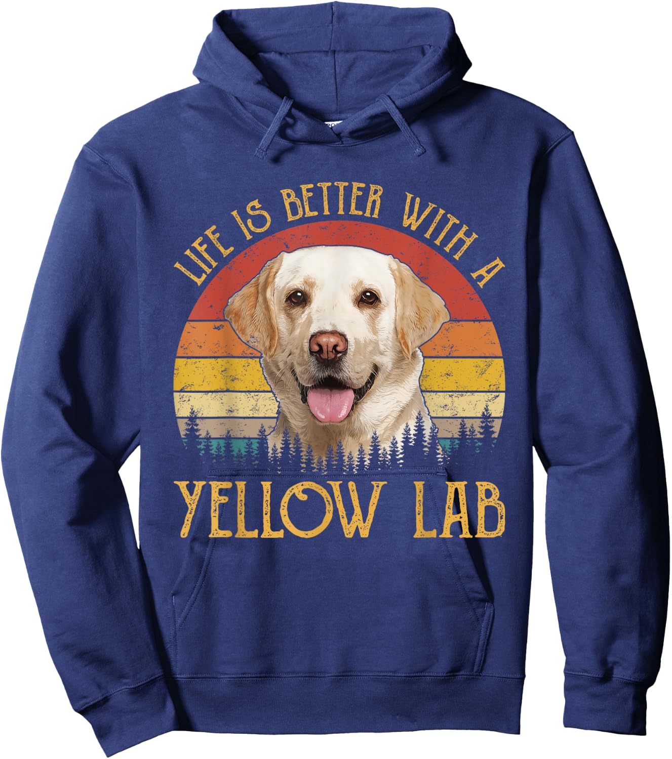 Life Is Better With A Yellow Lab Dog Labrador Retriever Men Women Girls Kids Hoodie - Hoodie | Navy