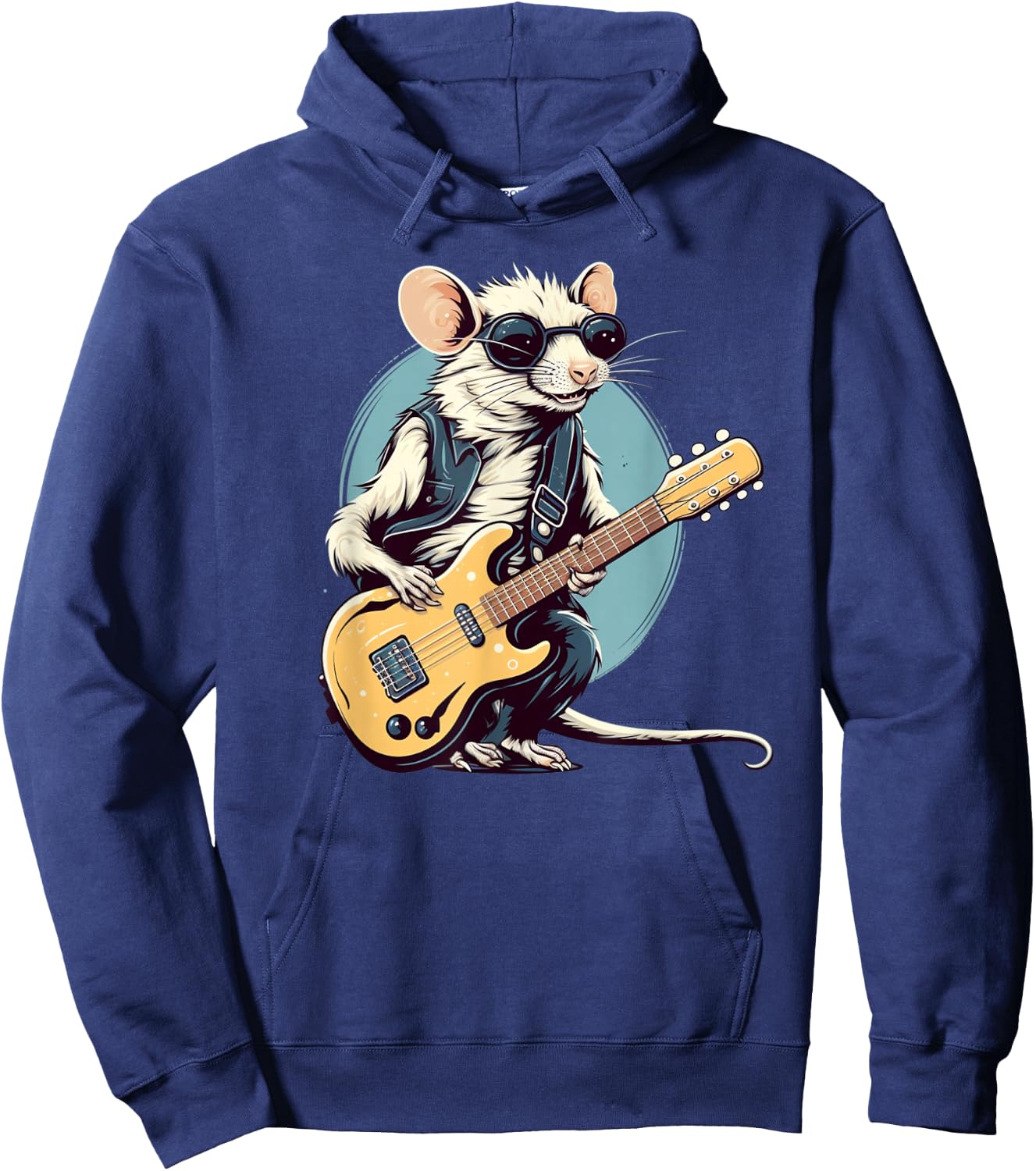 Funny Punk Rocker Rat with electric Guitar Costume Hoodie - Hoodie | Navy