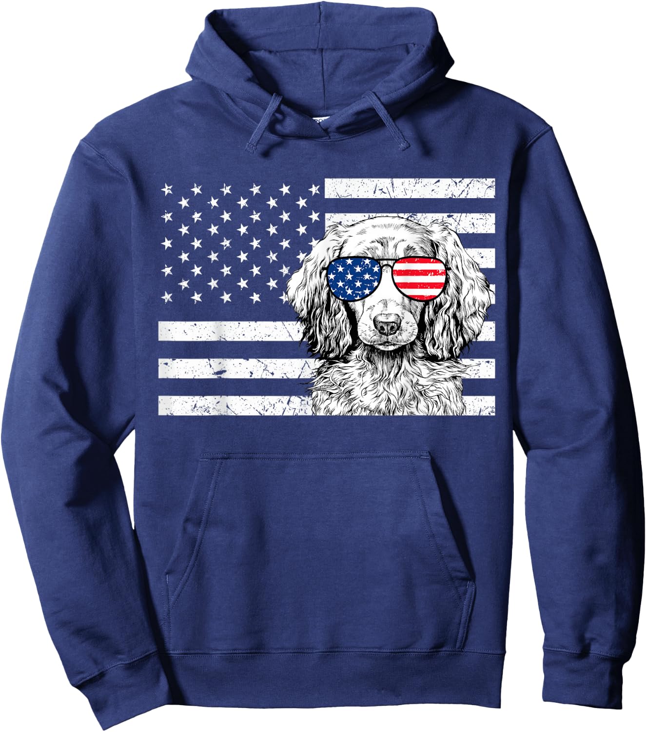 Dachshund Weiner Dog 4th of July US American Flag Patriotic Hoodie - Hoodie | Navy