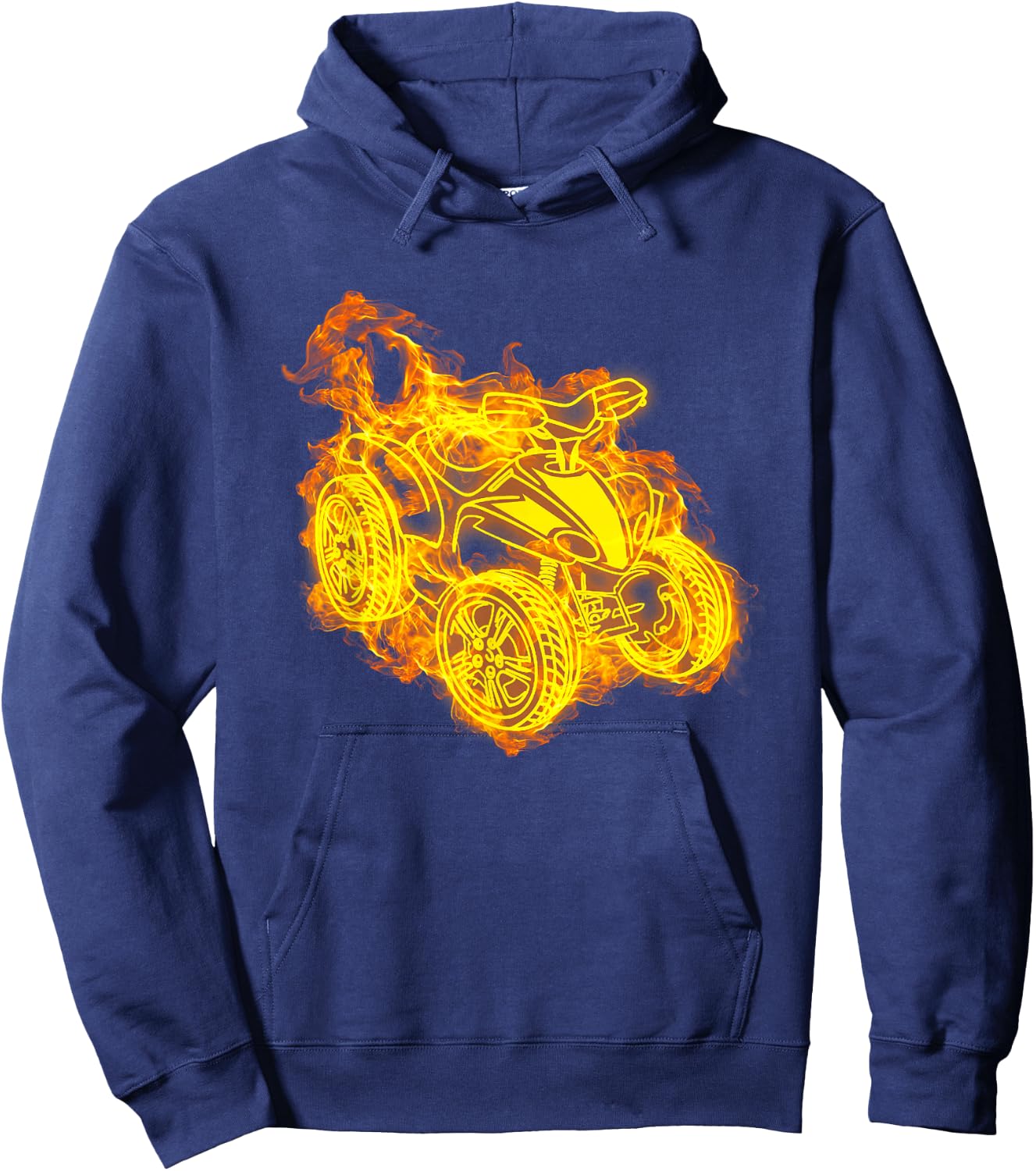Fire Four Wheeler Quad Bike Flames Quad Biker Hoodie - Hoodie | Navy