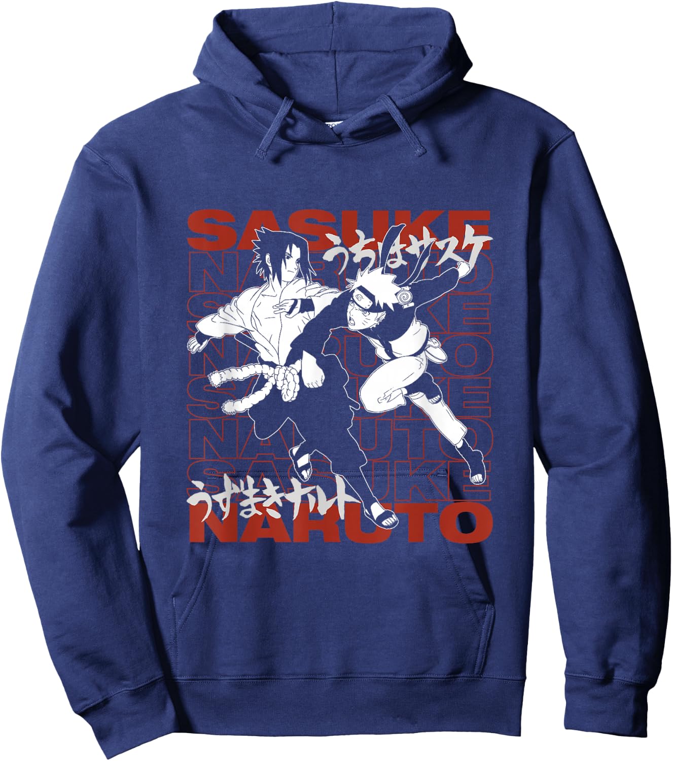 Sasuke Naruto Anime Cartoon Characters Hoodie - Hoodie | Navy