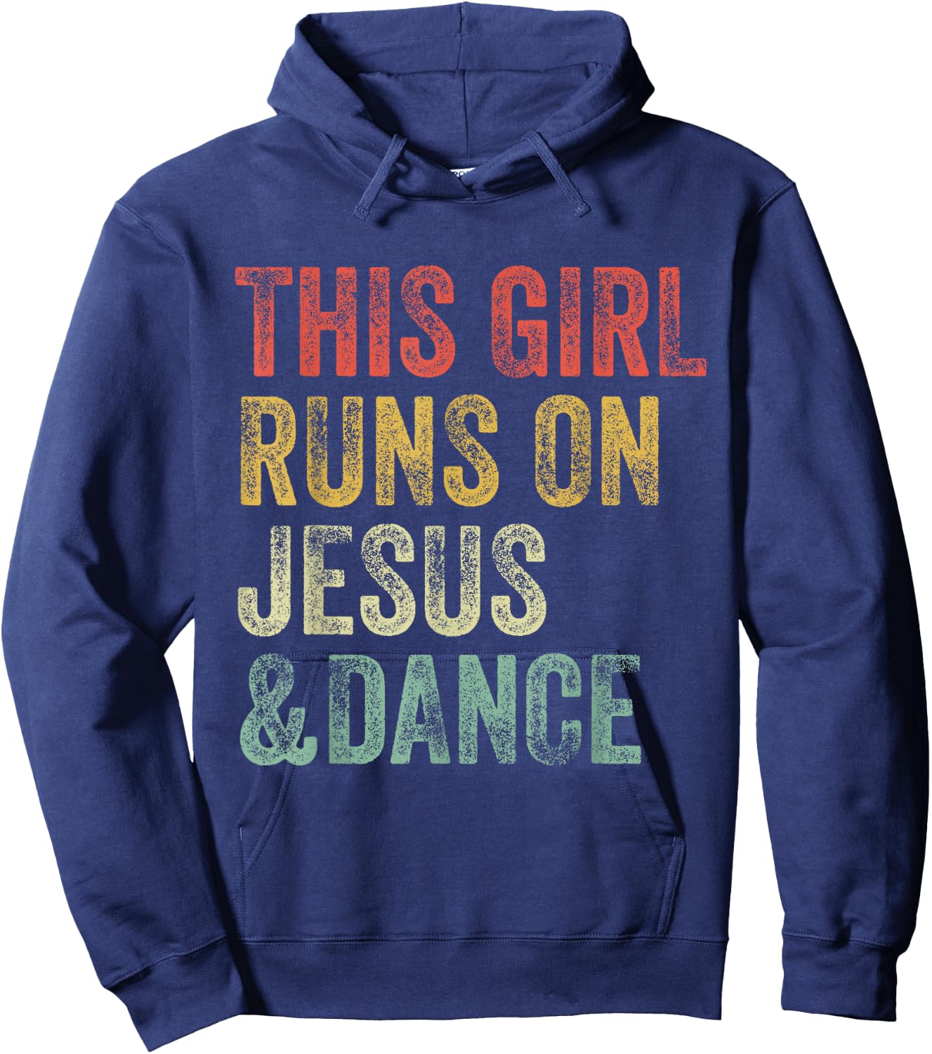 This Girl Runs On Jesus And Dance Dancing Christian Vintage Hoodie - Hoodie | Navy
