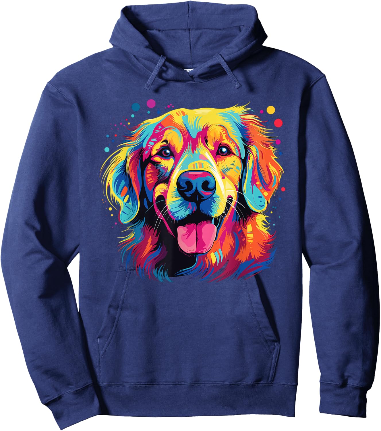 Watercolor Colorful Golden Retriever Dog Women Girls Kids Hoodie - Hoodie | Navy