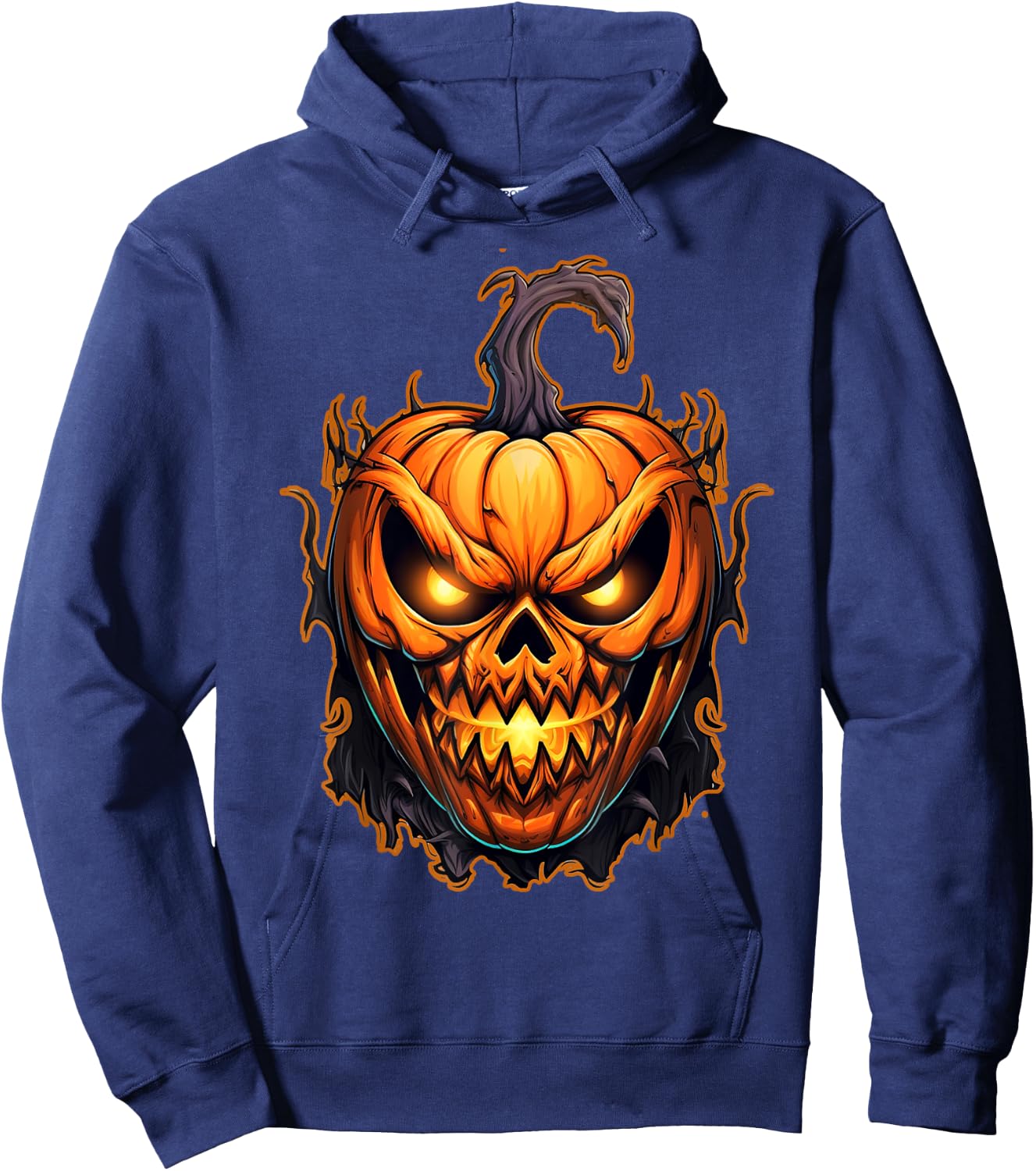 Funny Fall Autumn Halloween Scary Pumpkin lazy Costume Hoodie - Hoodie | Navy