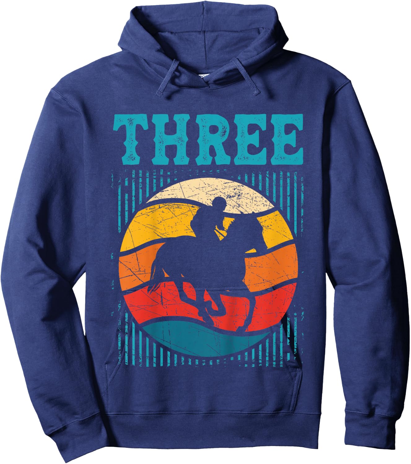 Kids 3rd Birthday Horse Rider Fan 3 Years old Girls Boys Kids Hoodie - Hoodie | Navy