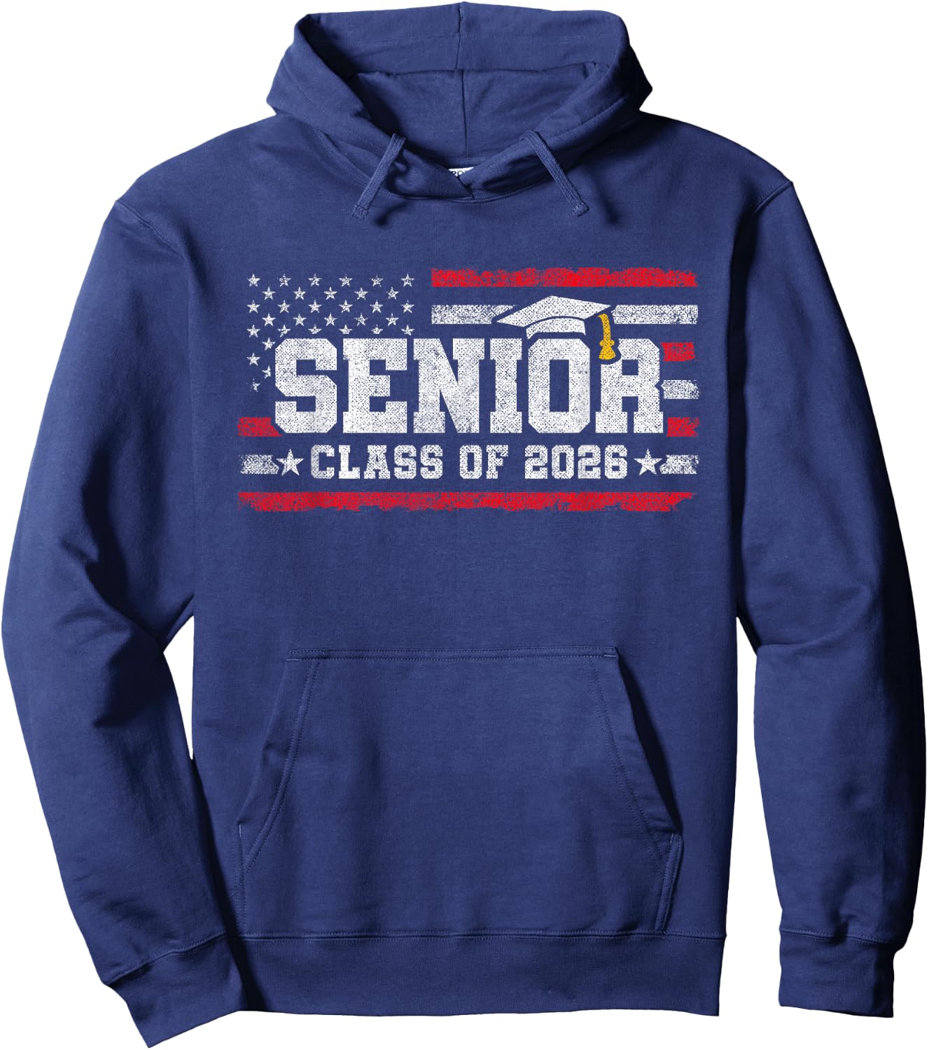Senior Class 2026 Graduation - American Flag - Senior 2026 Hoodie - Hoodie | Navy