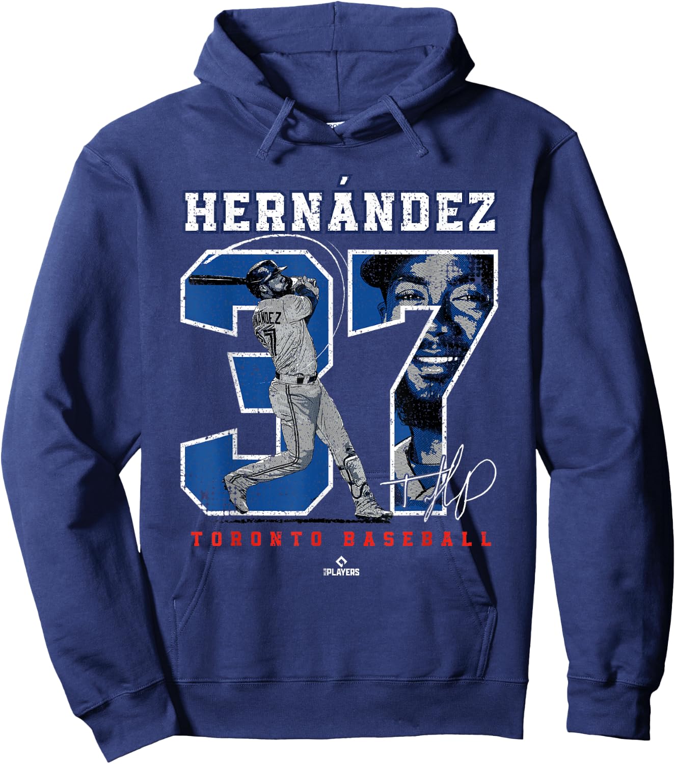 Number and Portrait Teoscar Hernandez Toronto MLBPA Hoodie - Hoodie | Navy