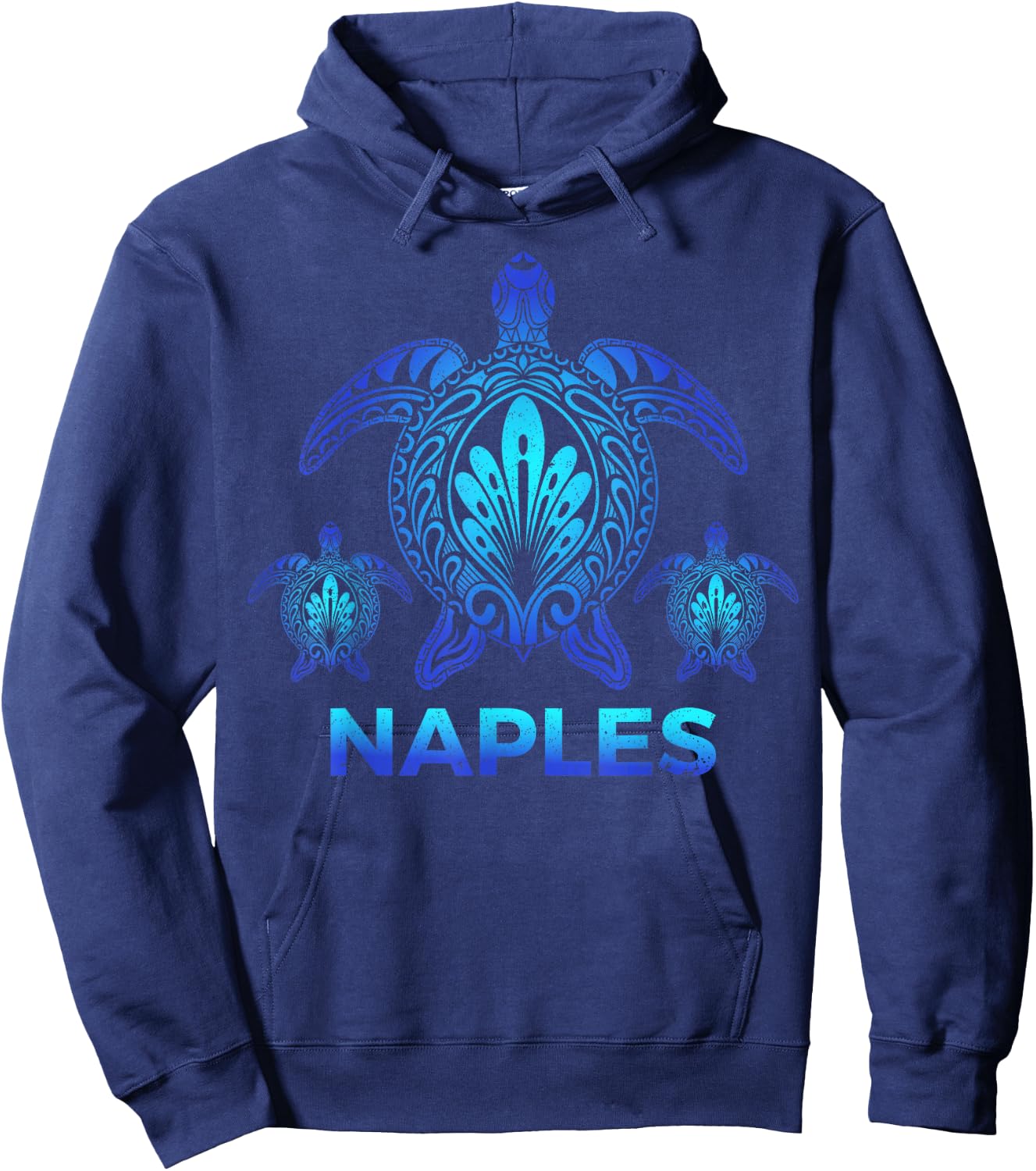 Vintage Naples Florida FL Ocean Blue Sea Turtle Souvenirs Hoodie - Hoodie | Navy