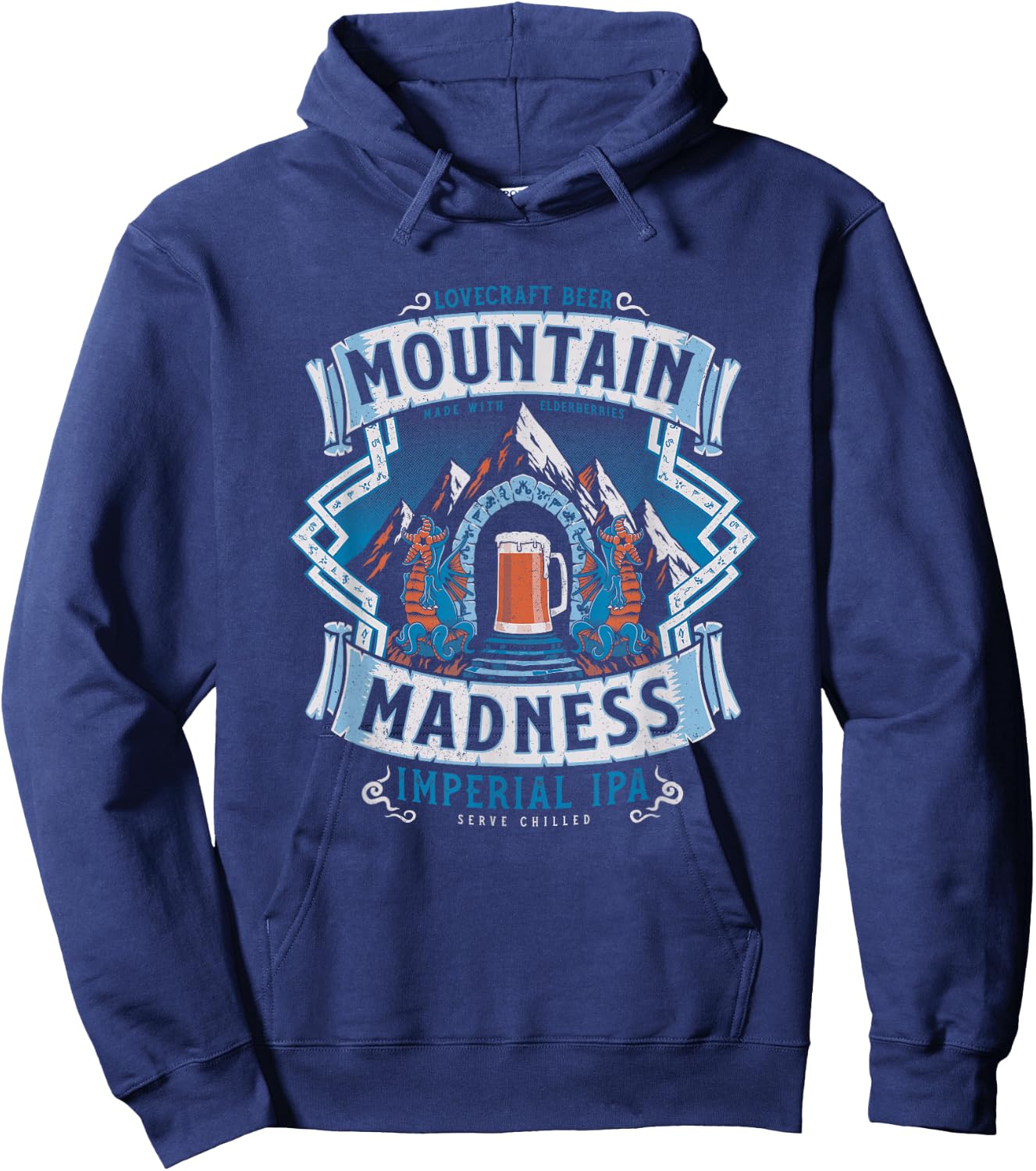 Mountain of Madness - A Vintage Distressed Horror Lovecraft Hoodie - Hoodie | Navy