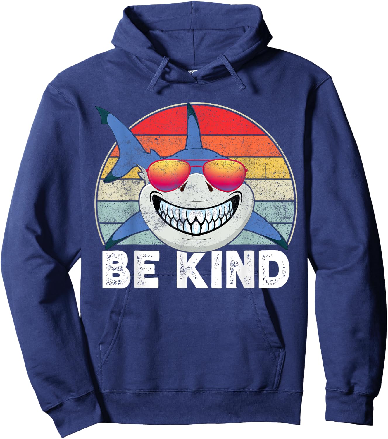 Be Kind Unity Day Orange Shark Kindness Anti Bullying Kids Hoodie - Hoodie | Navy