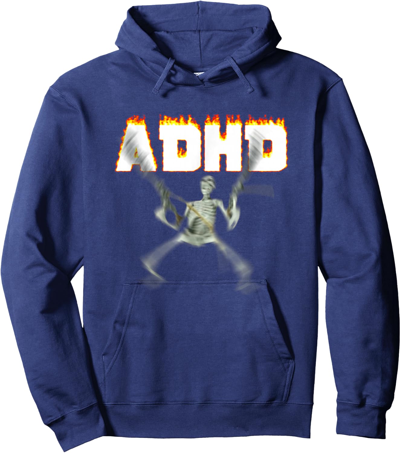 ADHD Skeleton Meme Hoodie - Hoodie | Navy