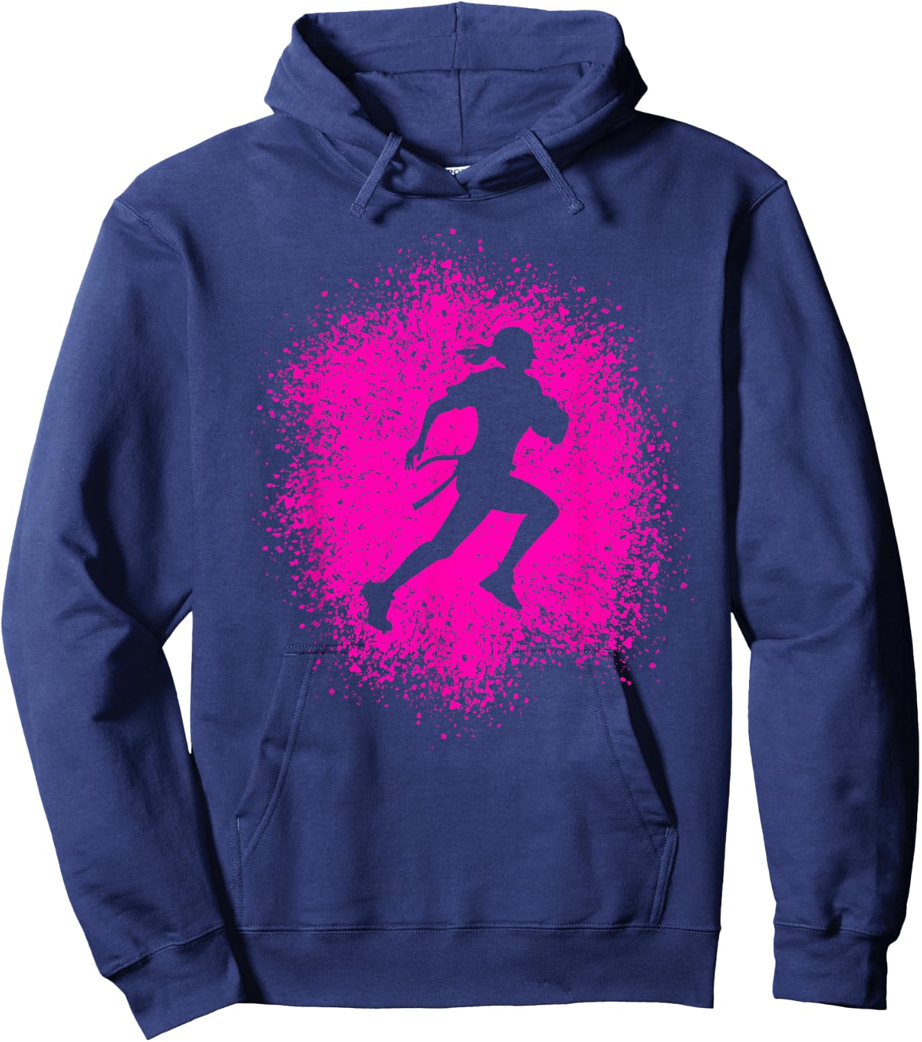 Flag Football Player Women Girls Children Hoodie - Hoodie | Navy