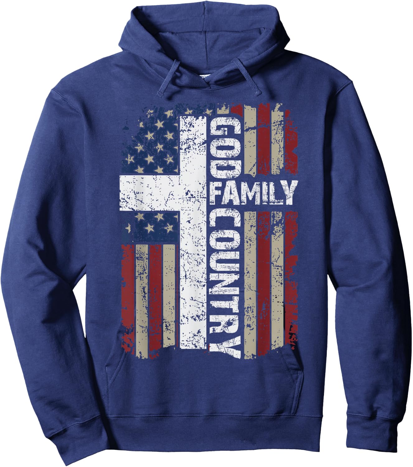 God Family Country Freedom Patriotic Country Music Lover Men Hoodie - Hoodie | Navy