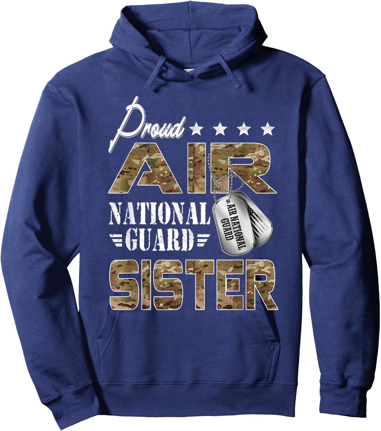 Proud Air National Guard Sister US Air National Guard Outfit Hoodie - Hoodie | Navy