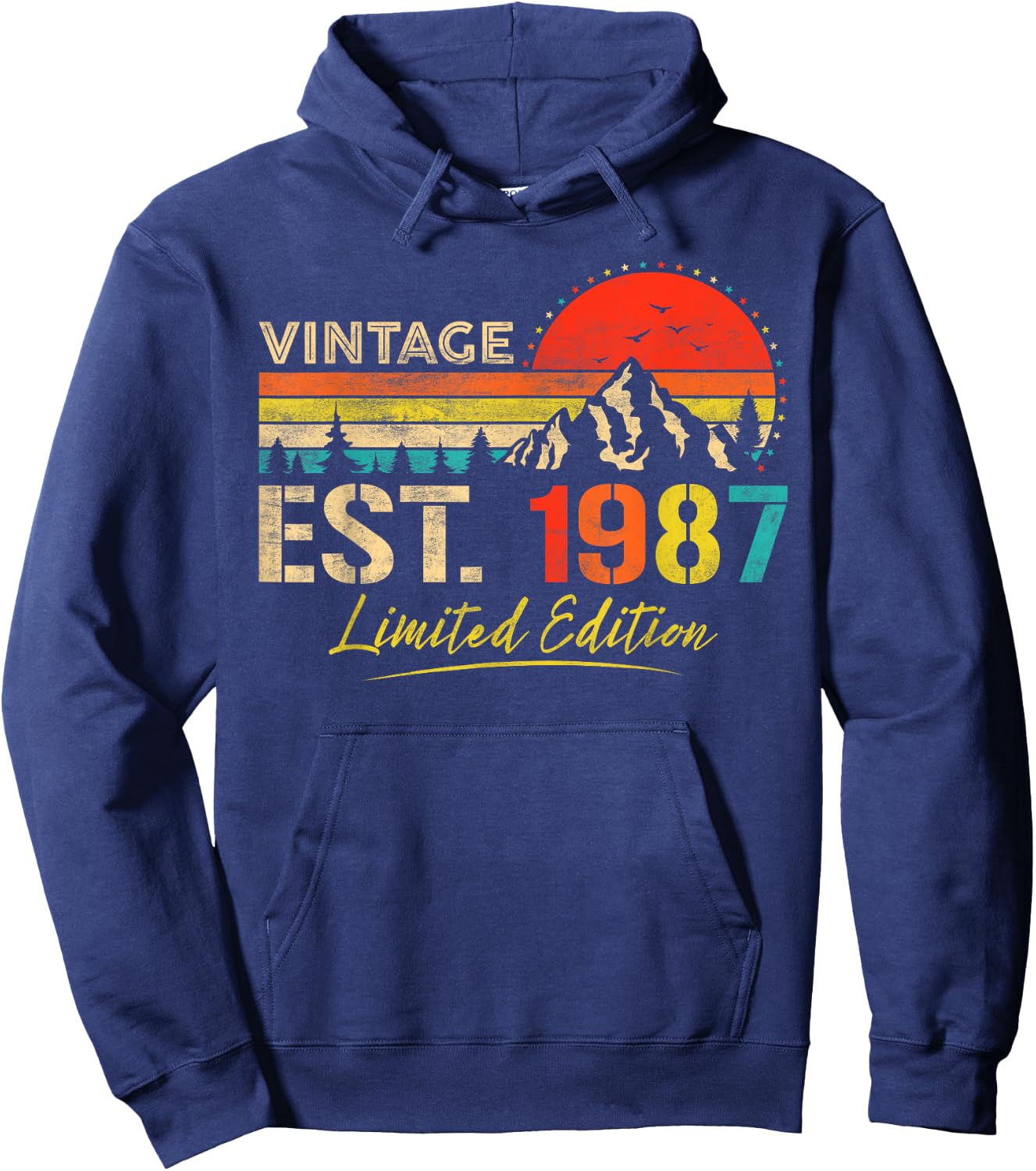 Vintage Est 1987 Limited Edition Classic 1987 Men and Women Hoodie - Hoodie | Navy