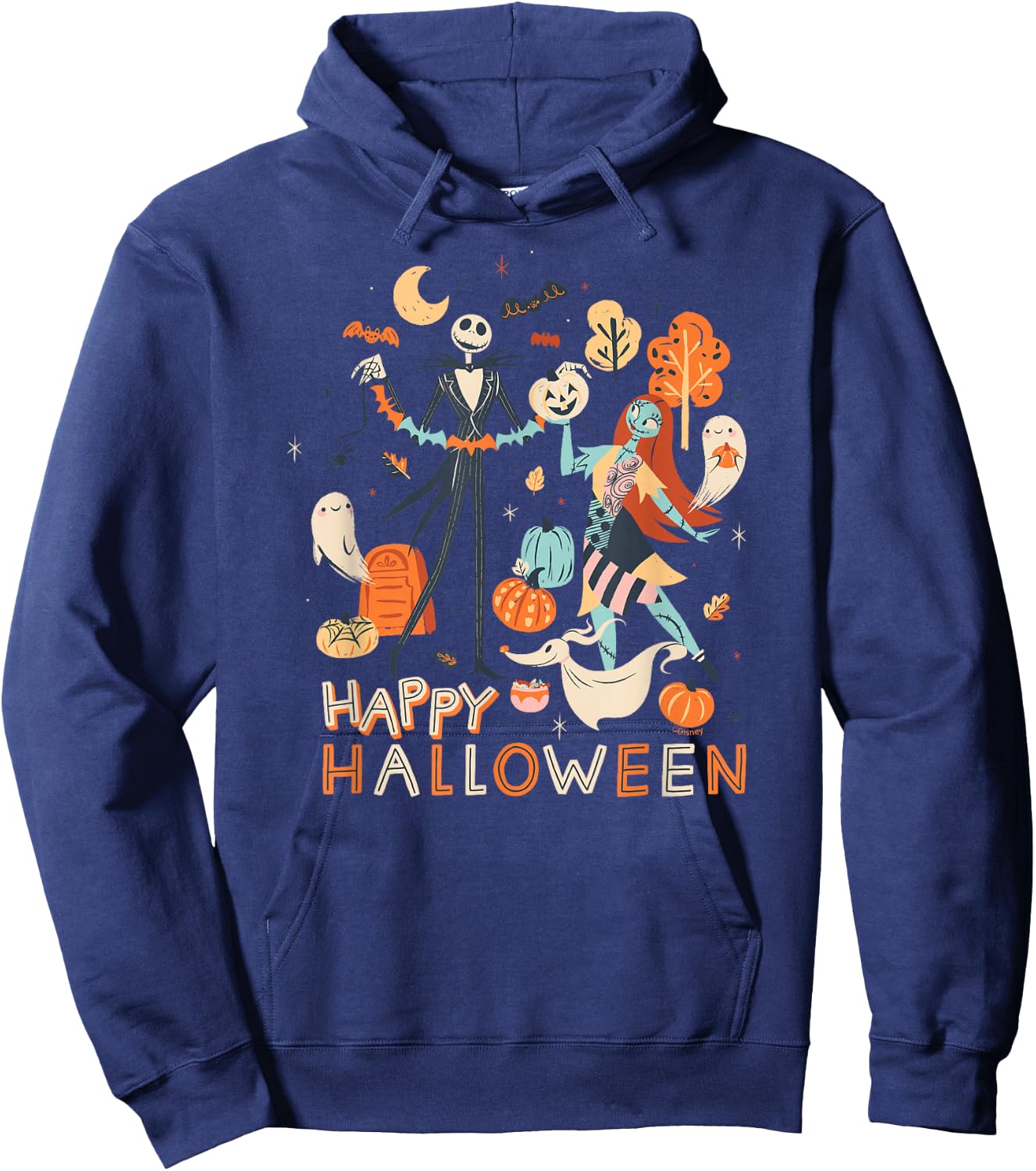 Disney The Nightmare Before Christmas Jack & Sally Halloween Hoodie - Hoodie | Navy
