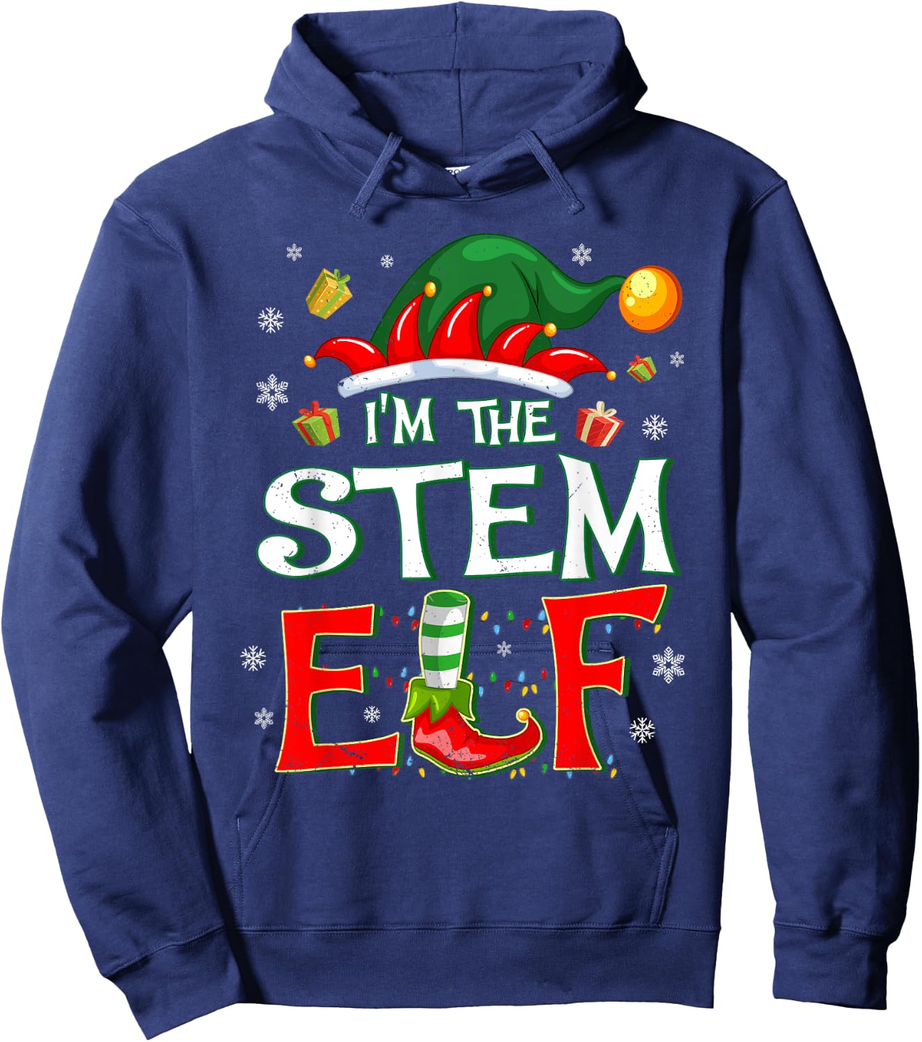 Im The STEM Elf Fun Christmas STEM Teacher Men Women Kids Hoodie - Hoodie | Navy
