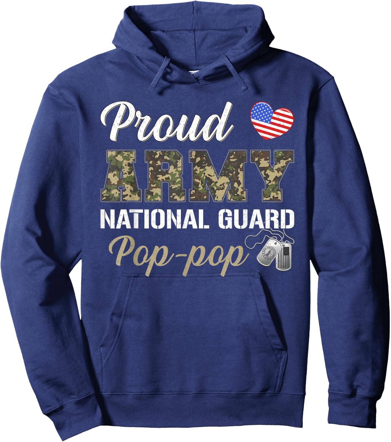 Proud Army National Guard Pop-pop Military Pride Costume Hoodie - Hoodie | Navy