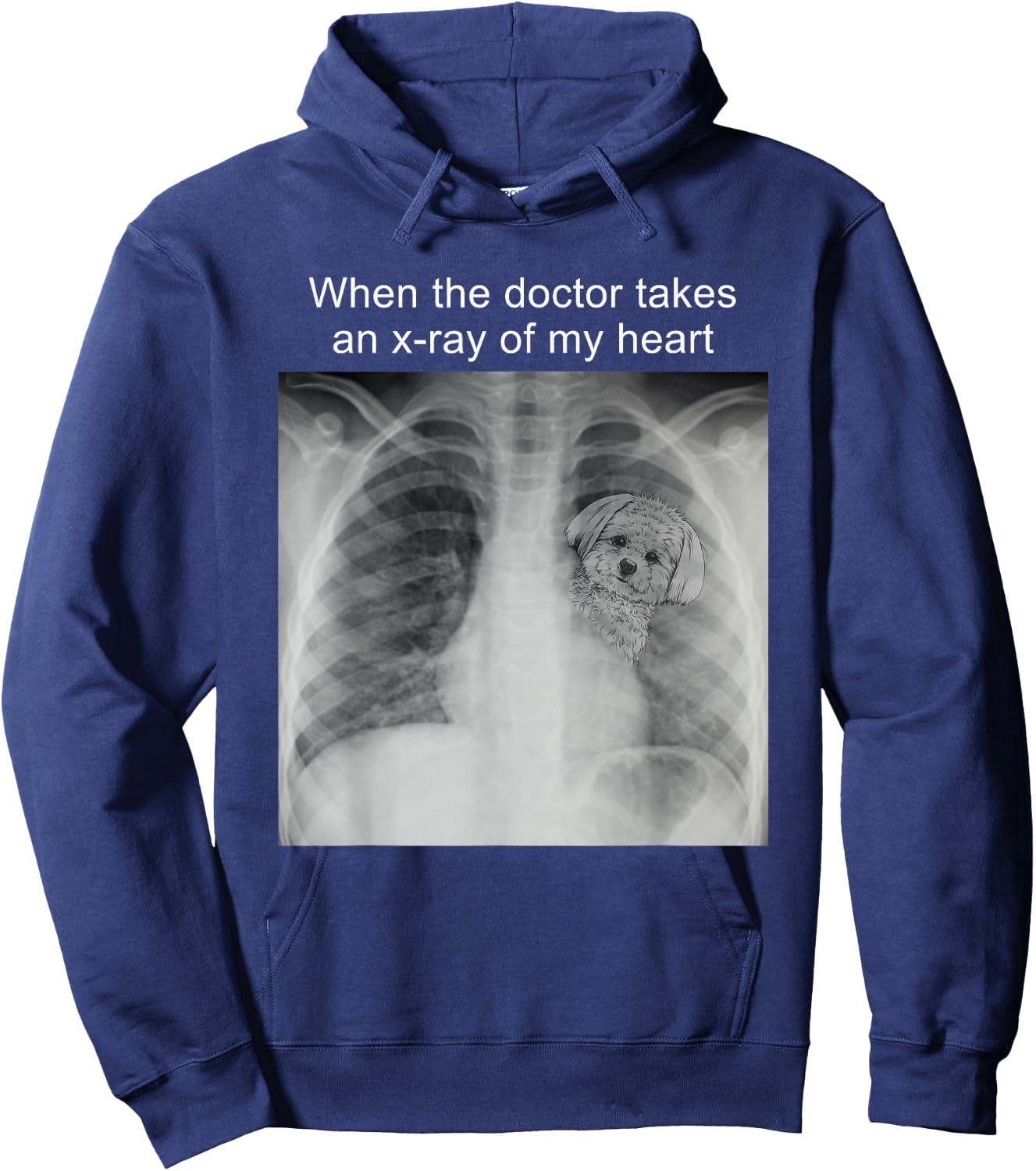 When The Doctor Takes an X-ray of My Heart Maltese Mom Hoodie - Hoodie | Navy