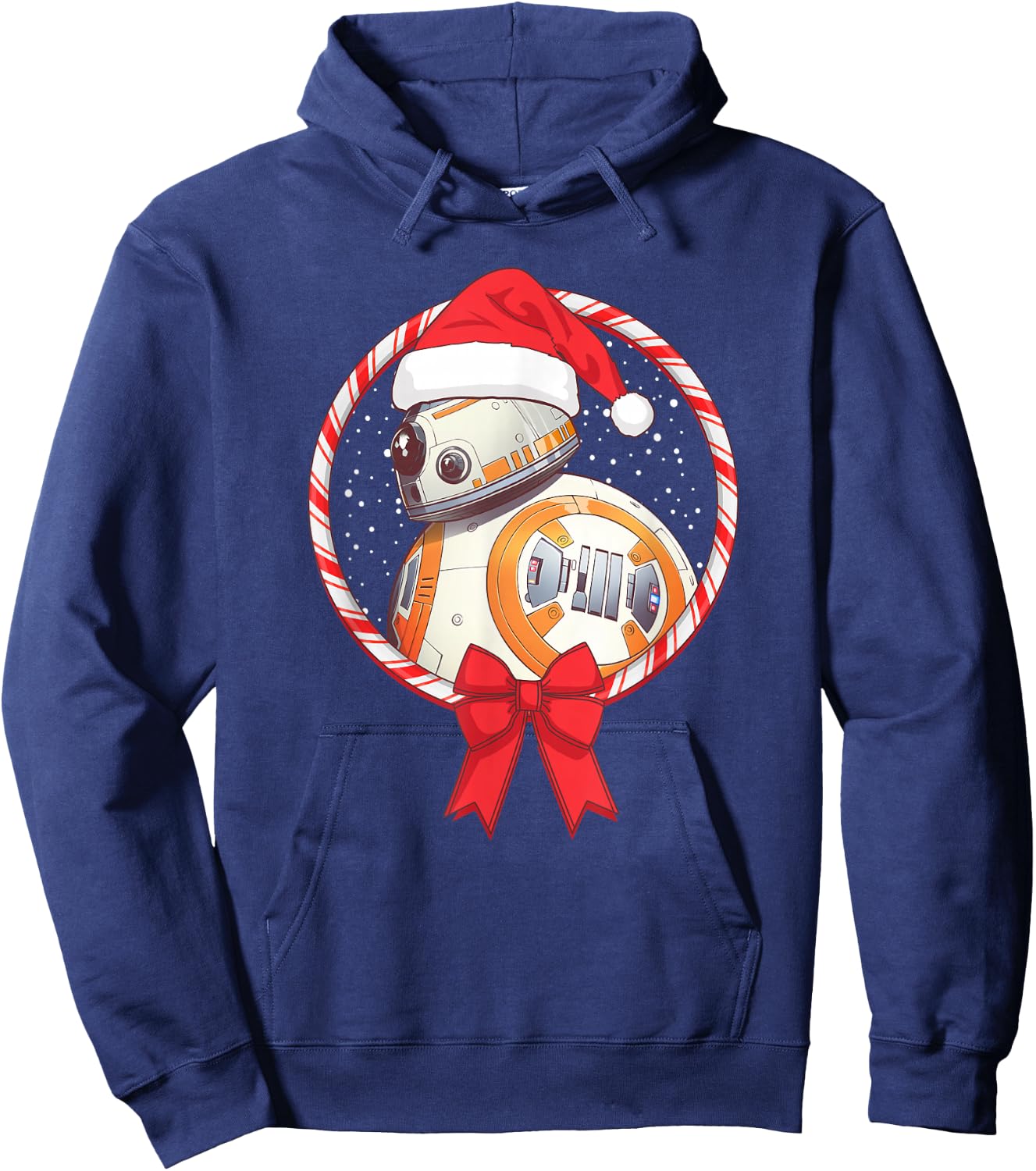 Star Wars Christmas BB-8 Santa Candy Cane Circle Hoodie - Hoodie | Navy
