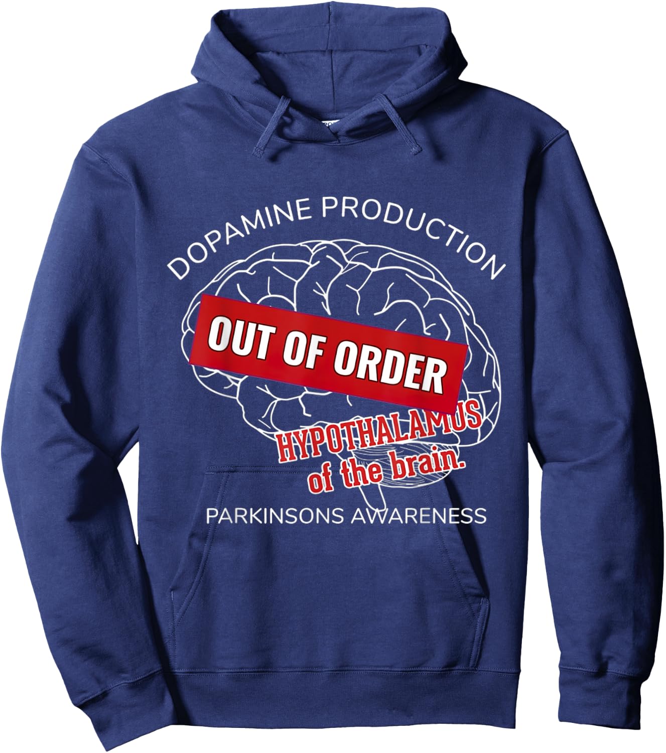 Dopamine Production Out Of Order Parkinsons Disease Awarenes Hoodie - Hoodie | Navy