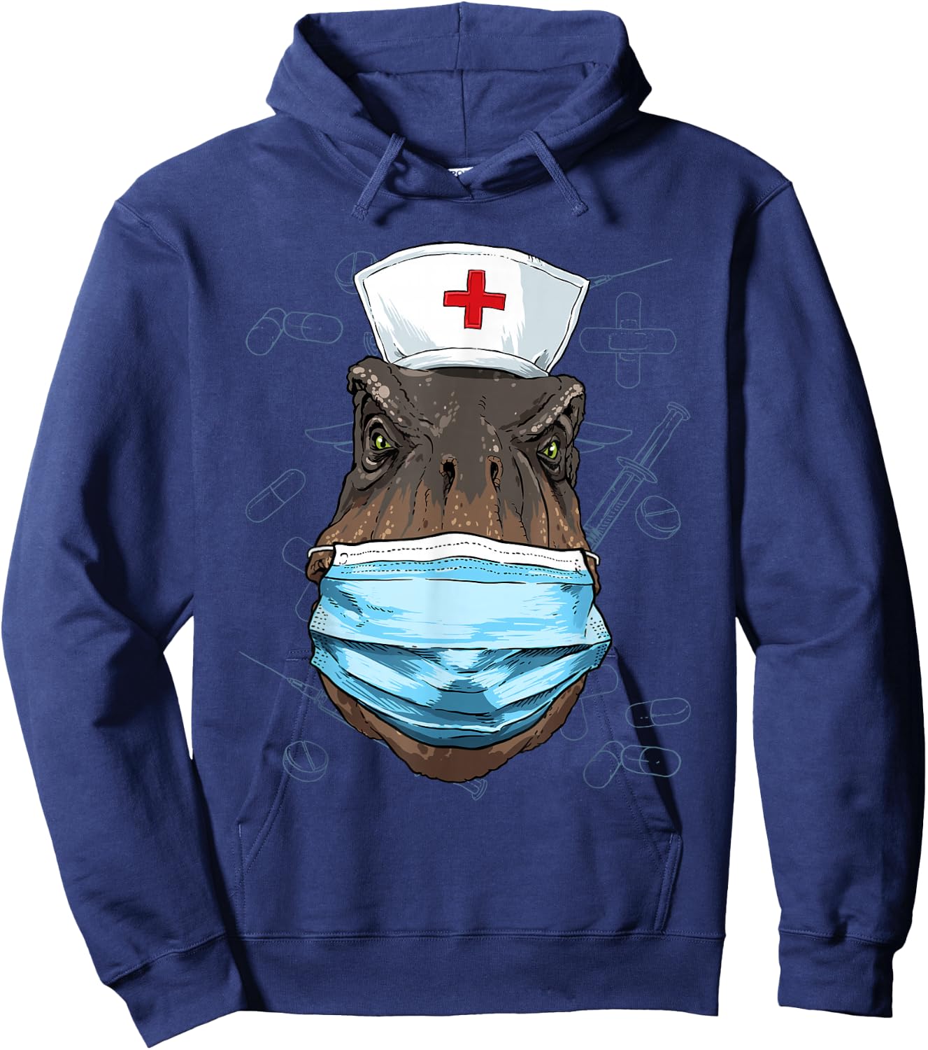 Hospital T Rex ER Nurse RN LPN Nurse Life Dinosaur Lover Hoodie - Hoodie | Navy