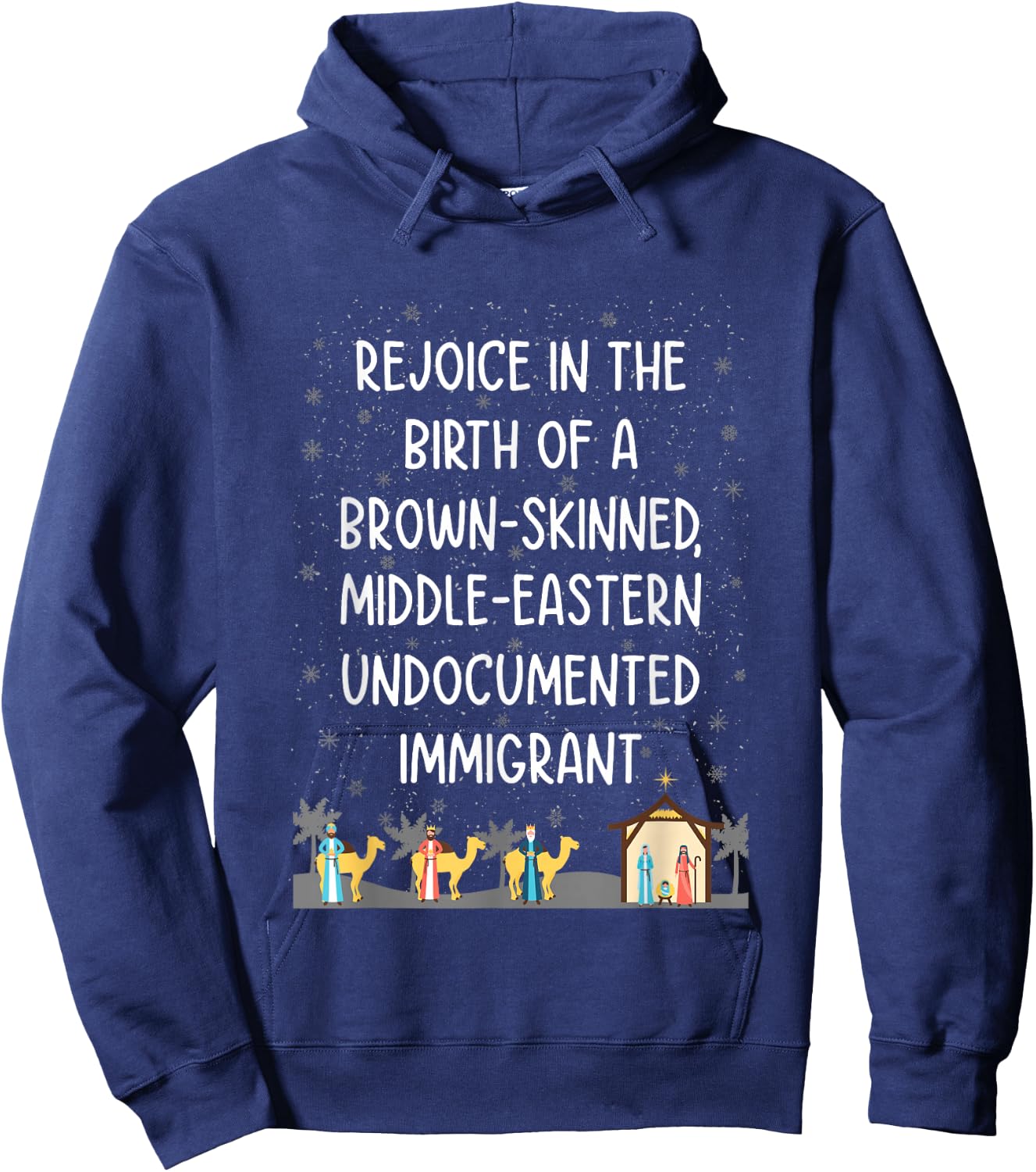 Rejoice In The Birth Of Brown-Skinned, Middle-Eastern Hoodie - Hoodie | Navy
