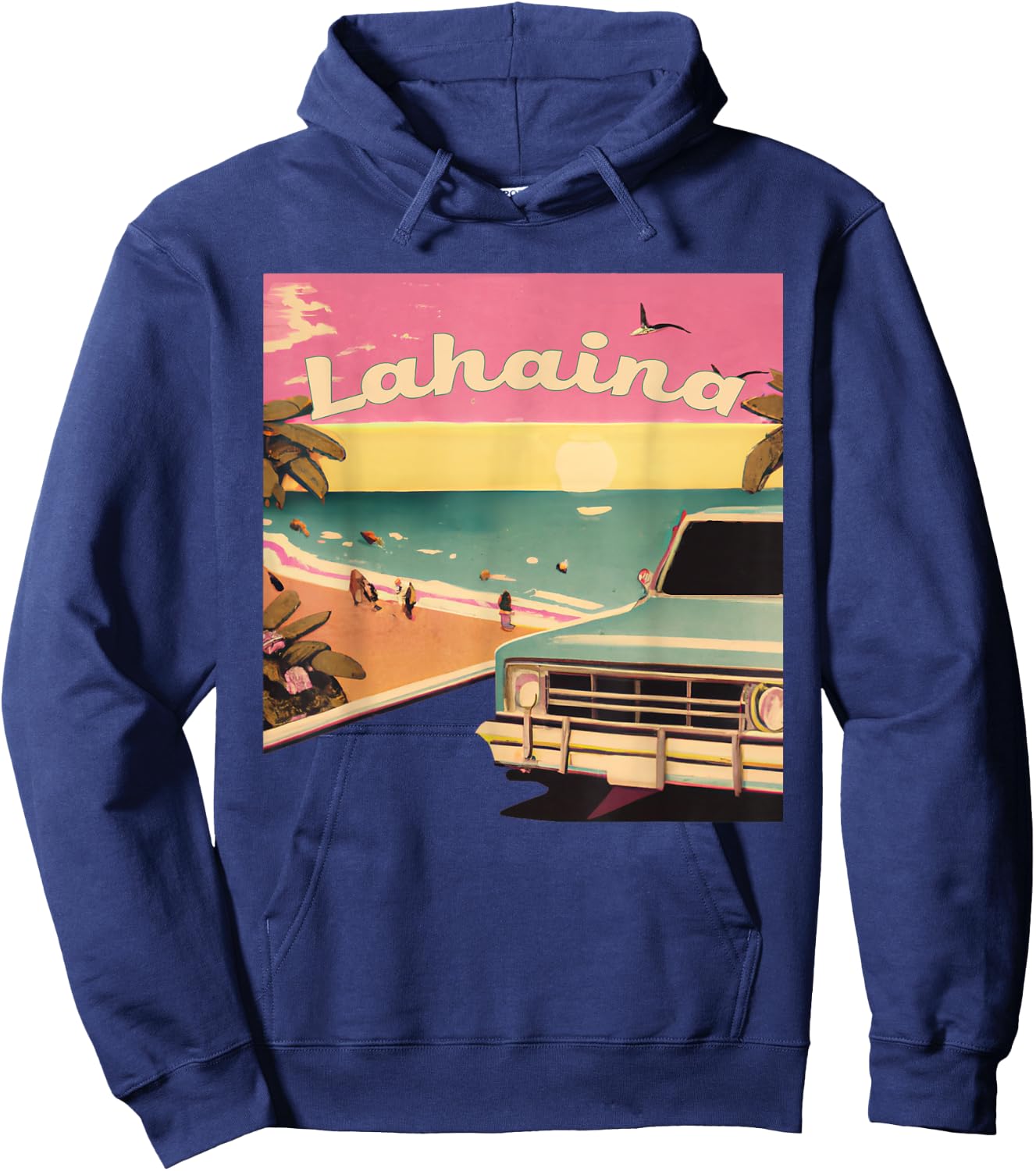 Lahaina Retro Beach Vacation Souvenir Lahaina Surf Women Kids Hoodie - Hoodie | Navy