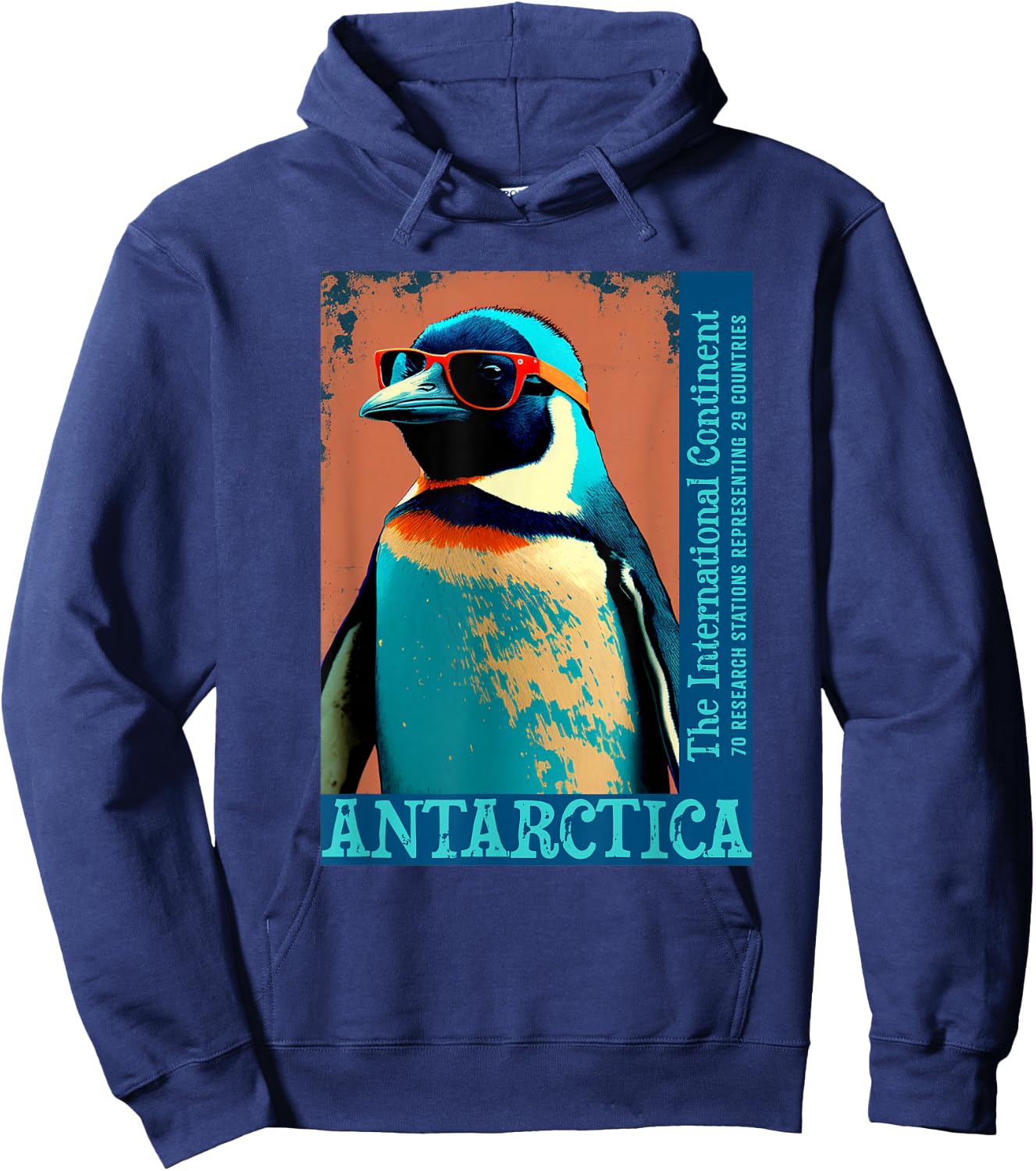 Antarctica Funny Penguin Apparel and Decor Cute Cool Penguin Antarctic Research Souvenir - -Adults - Black - Short Sleeve - Classic Fit - Small Hoodie - Hoodie | Navy