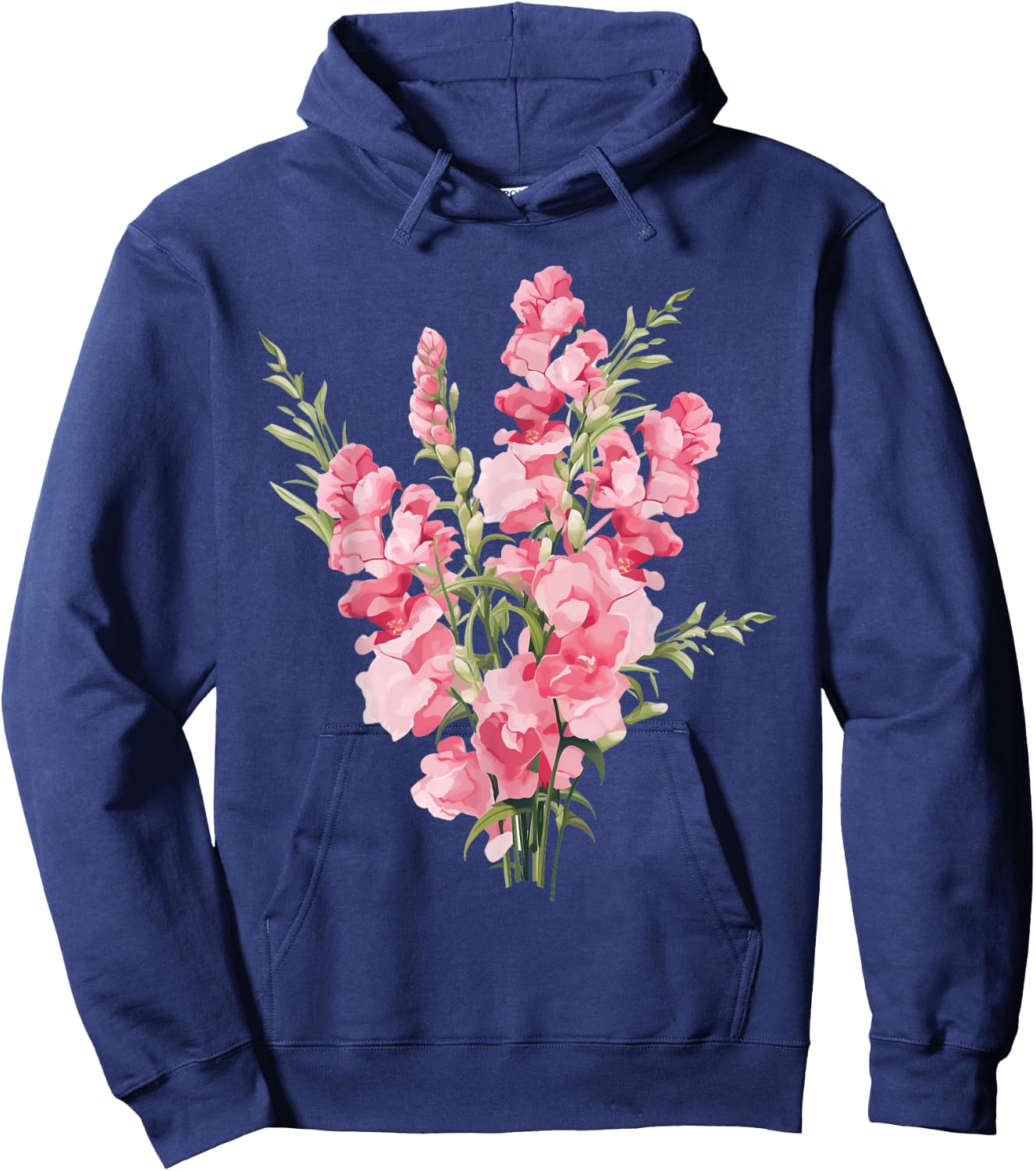 Bright and Colorful Flowers: Pink Snapdragon Flowers Hoodie - Hoodie | Navy
