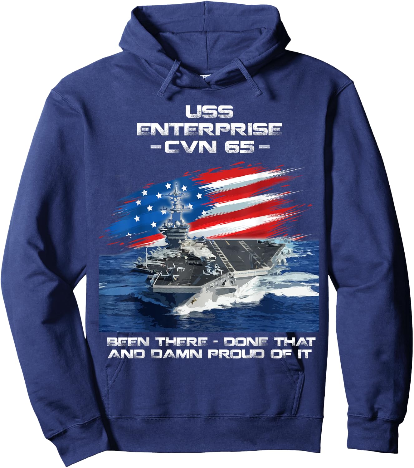 USS Enterprise CVN 65 Aircraft Carrier Veteran USA Flag Xmas Hoodie - Hoodie | Navy