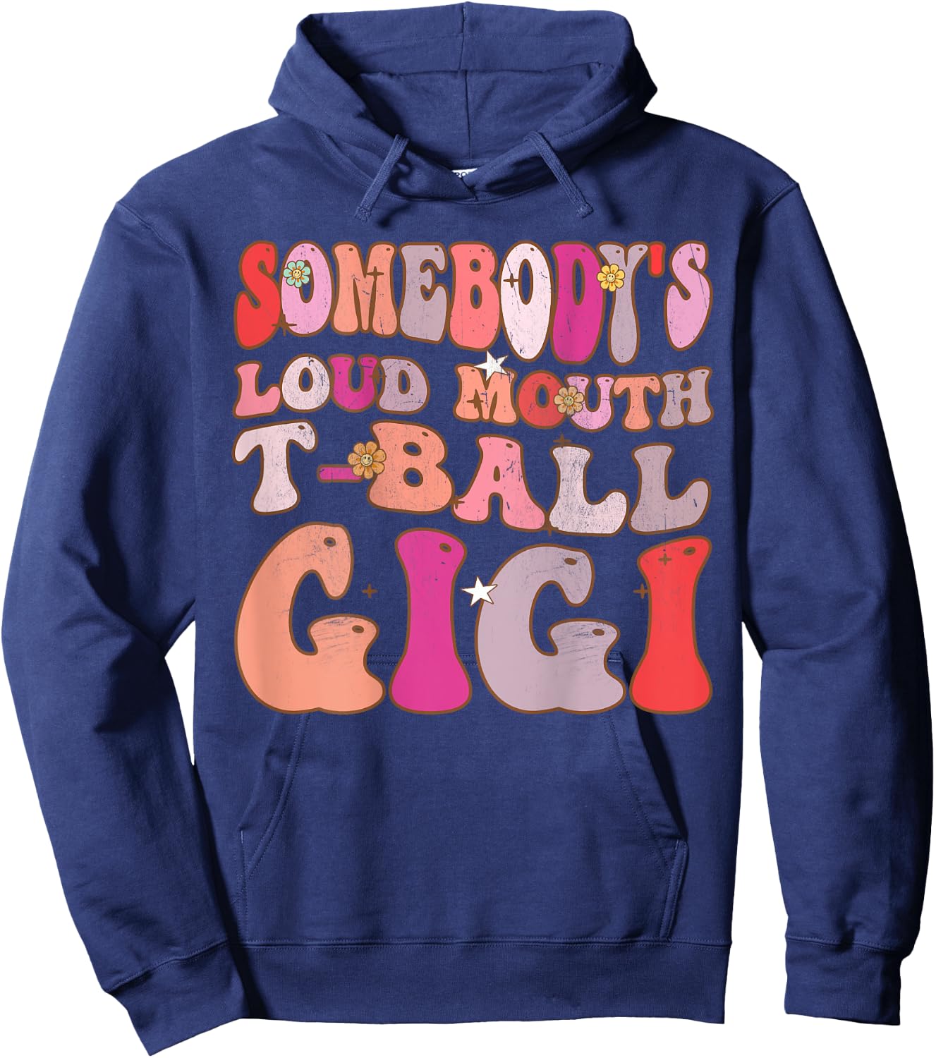 Somebody's Loud Mouth T-Ball Gigi Groovy Retro (On Back) Hoodie - Hoodie | Navy