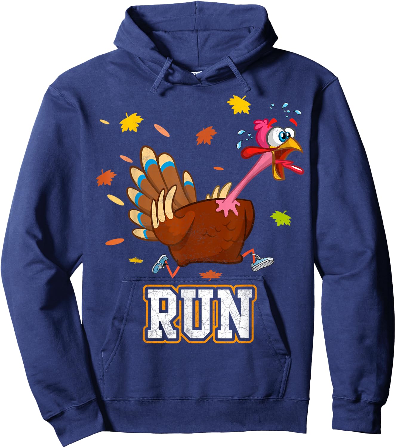 Thanksgiving Turkey Running Outfit Gear Costume Turkey Trot Hoodie - Hoodie | Navy