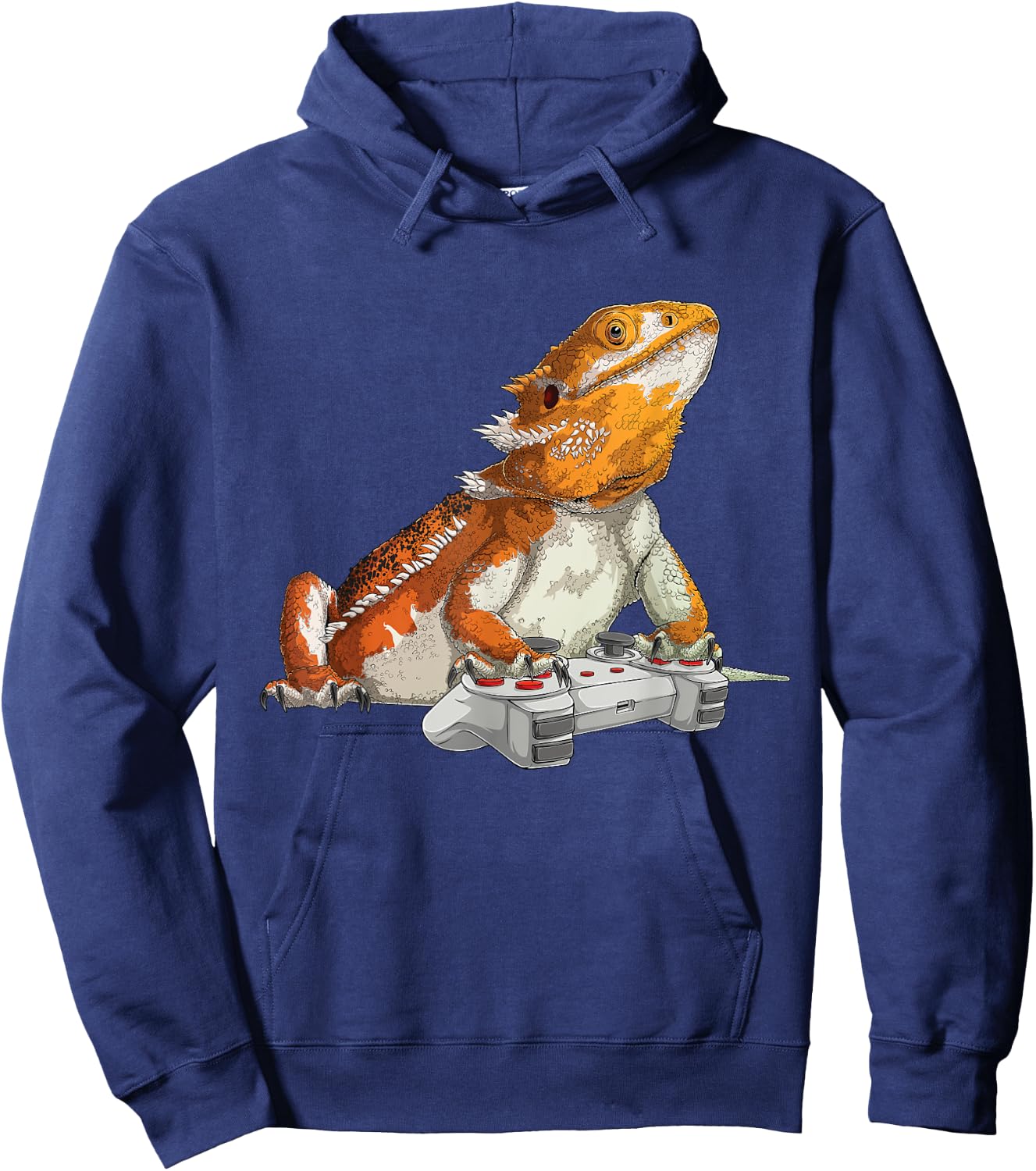 Bearded Dragon Playing Video Games Reptiles lizard Gamers Hoodie - Hoodie | Navy