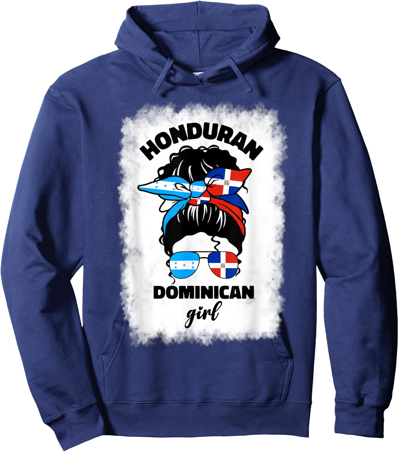 Half Dominican And Honduran Honduras Dominica Flag Girl Mix Hoodie - Hoodie | Navy