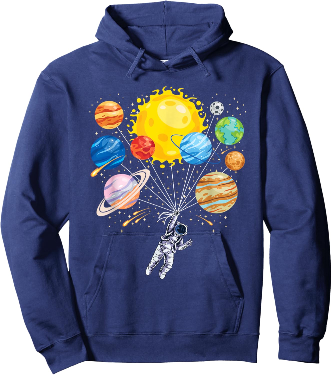 Funny Astronaut Planet Space Solar System Men Women Kids Hoodie - Hoodie | Navy