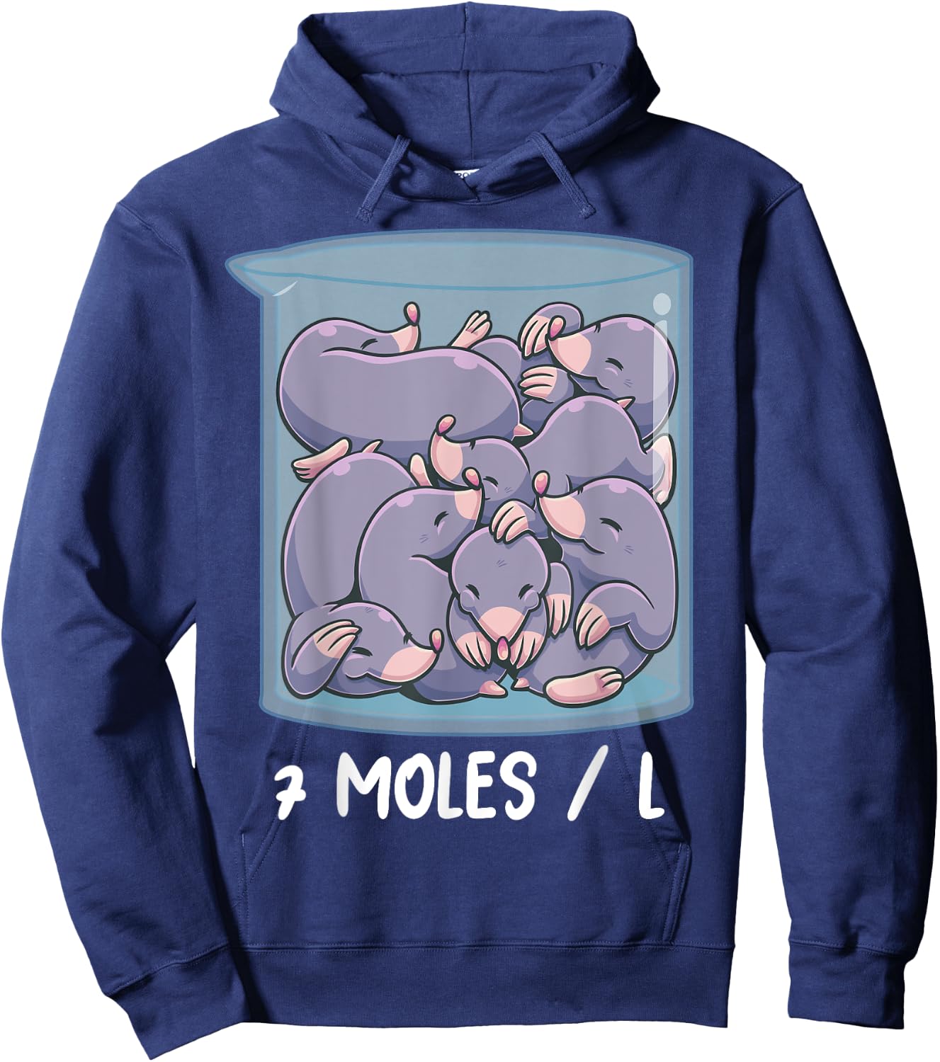 7 Moles per Litre Funny Chemistry Molarity Chemist Teacher Hoodie - Hoodie | Navy